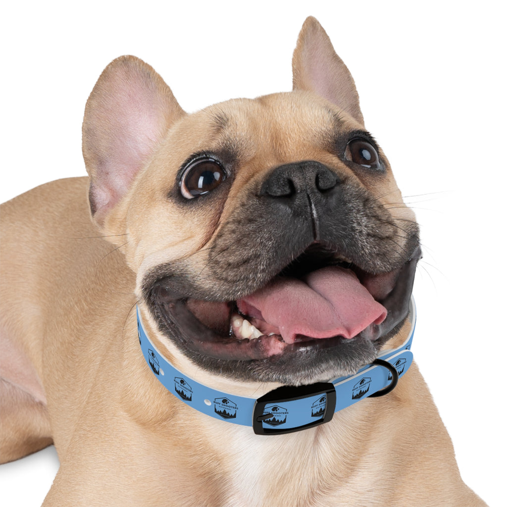 Ruff Shooters Logo Dog Collar — Light Blue Outdoor Adventure Pet Collar