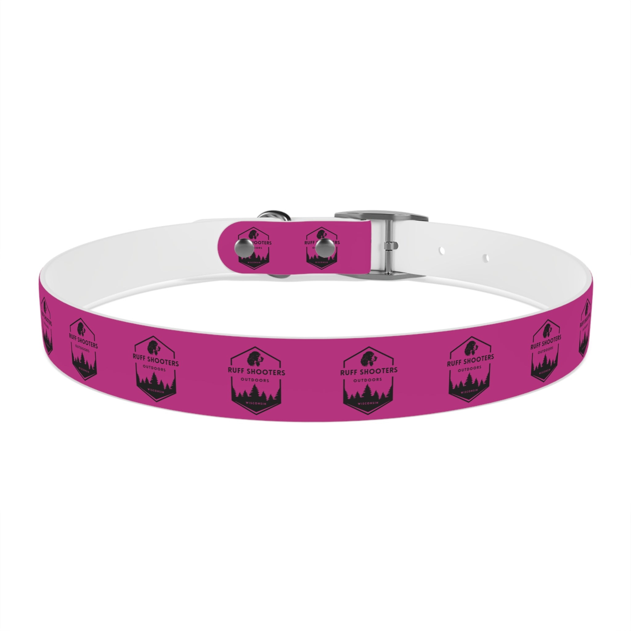 Ruff Shooters Logo Dog Collar — Pink Outdoor Adventure Pet Collar