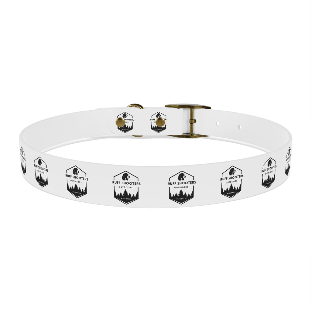 Ruff Shooters Logo Dog Collar — White Outdoor Adventure Pet Collar