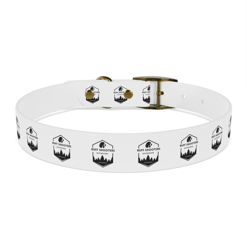 Ruff Shooters Logo Dog Collar — White Outdoor Adventure Pet Collar
