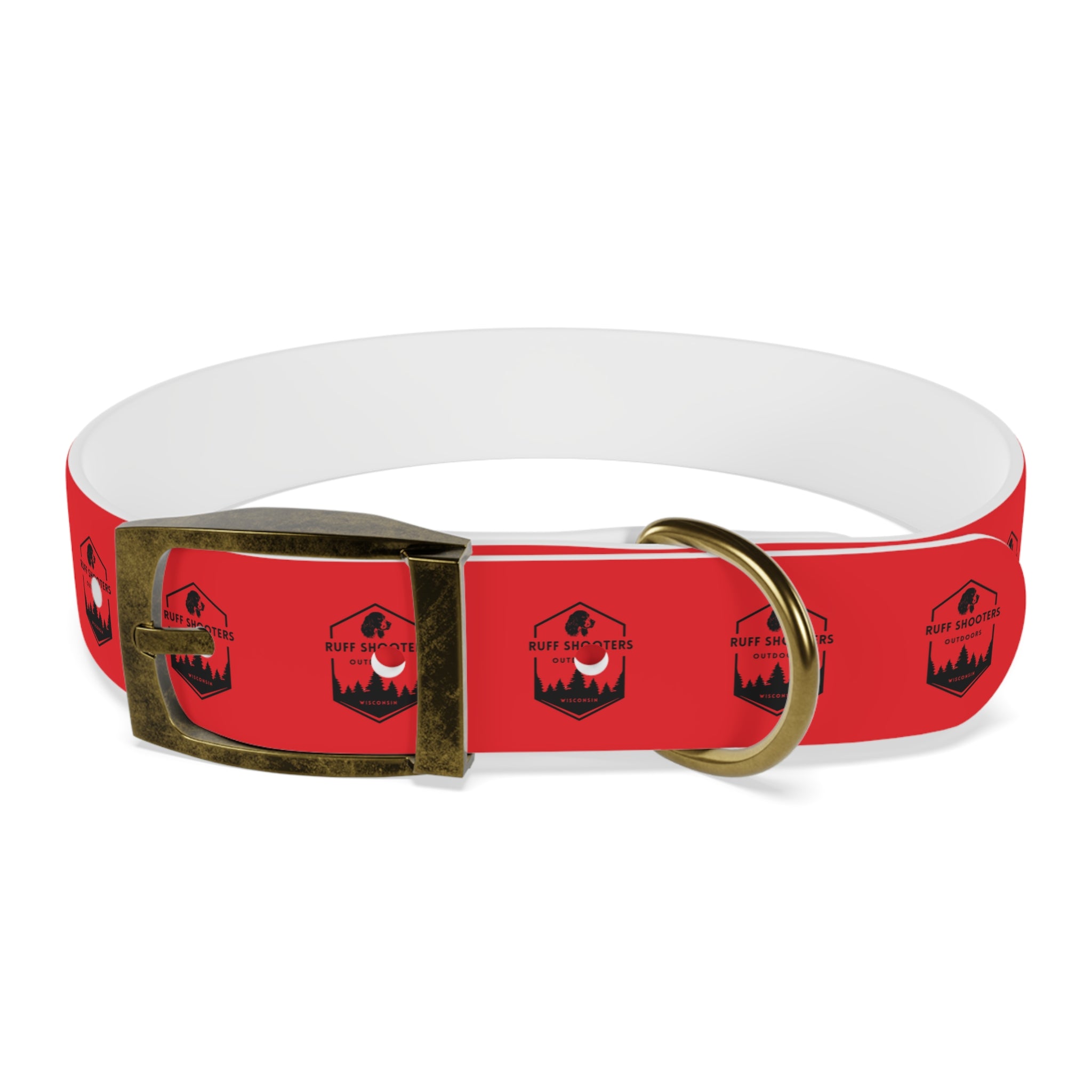 Ruff Shooters Logo Dog Collar — Red Outdoor Adventure Pet Collar