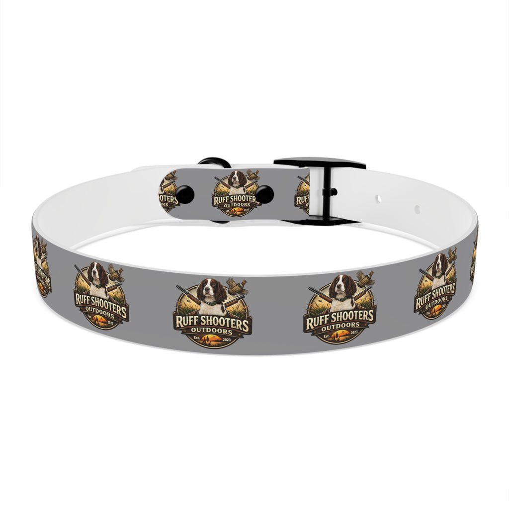 Ruff Shooters Grouse Logo Dog Collar —Grey Outdoor Adventure Pet Collar
