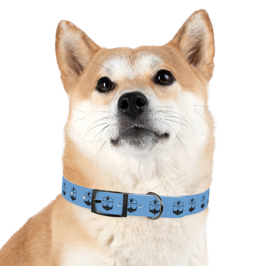 Ruff Shooters Logo Dog Collar — Light Blue Outdoor Adventure Pet Collar