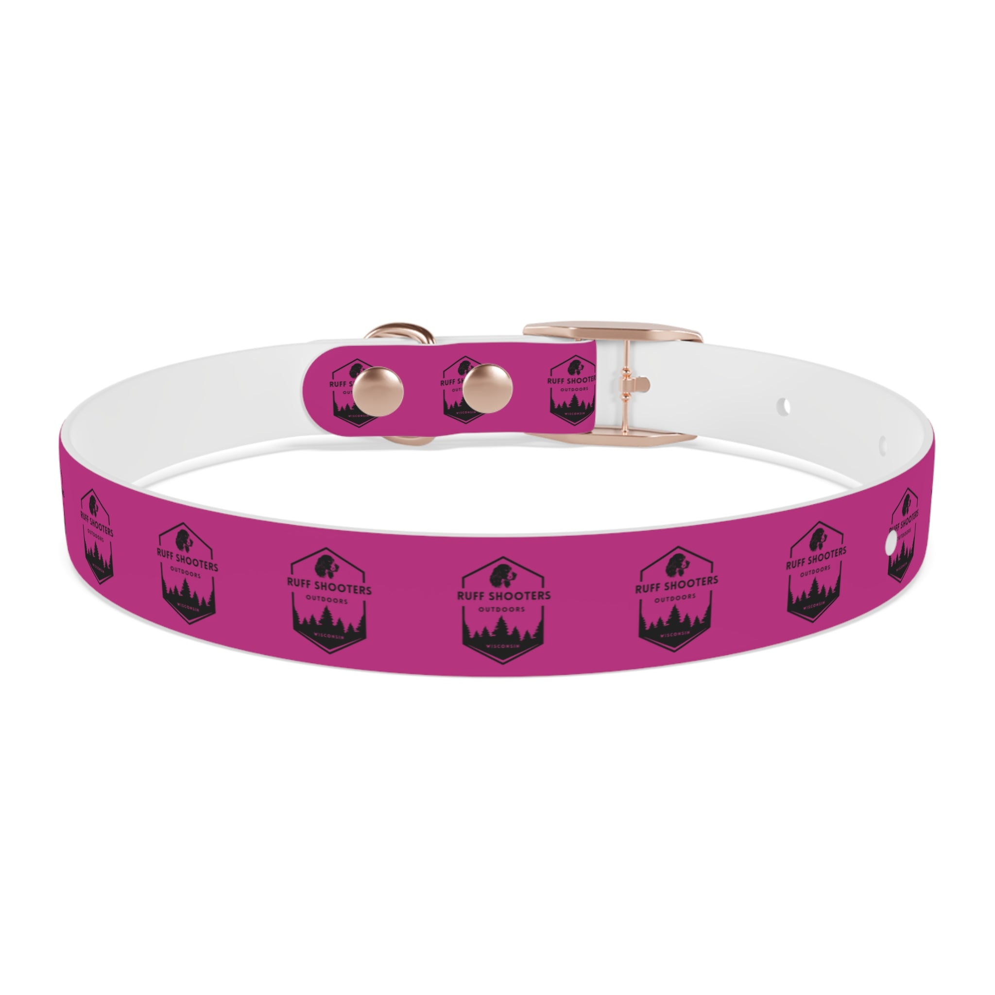 Ruff Shooters Logo Dog Collar — Pink Outdoor Adventure Pet Collar