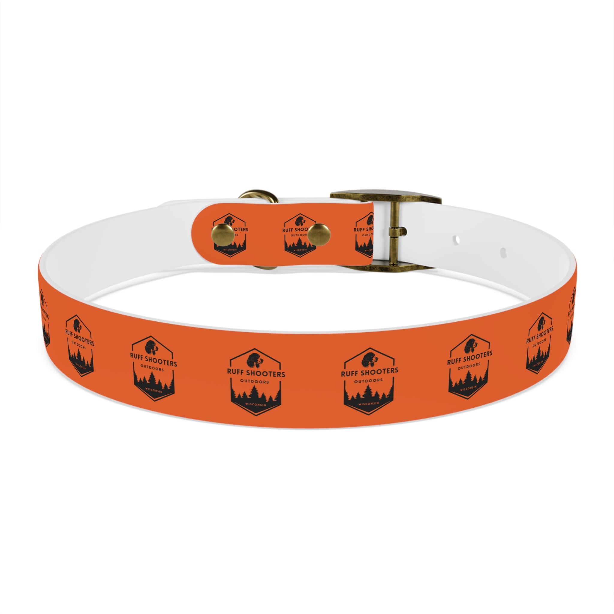 Ruff Shooters Logo Dog Collar — Orange Outdoor Adventure Pet Collar