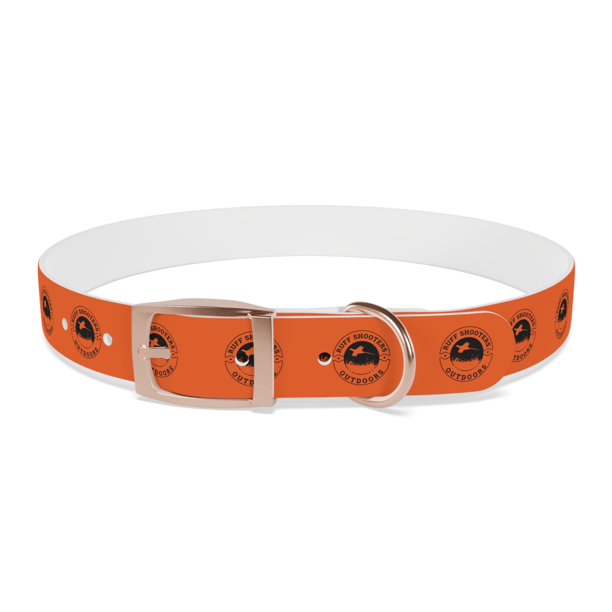 Ruff Shooters Pheasant Logo Dog Collar — Orange Outdoor Adventure Pet Collar