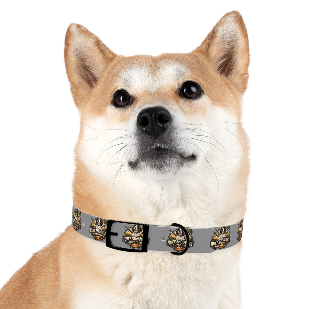 Ruff Shooters Grouse Logo Dog Collar —Grey Outdoor Adventure Pet Collar
