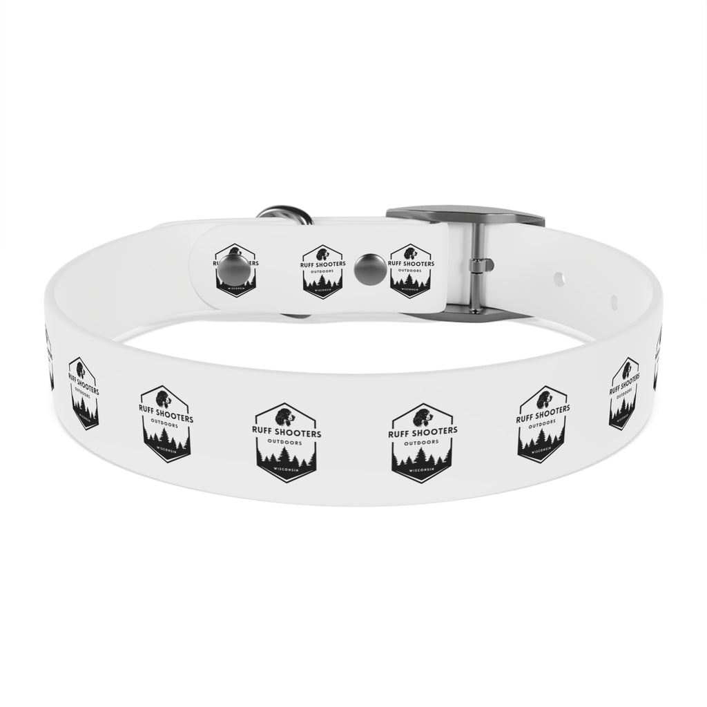 Ruff Shooters Logo Dog Collar — White Outdoor Adventure Pet Collar