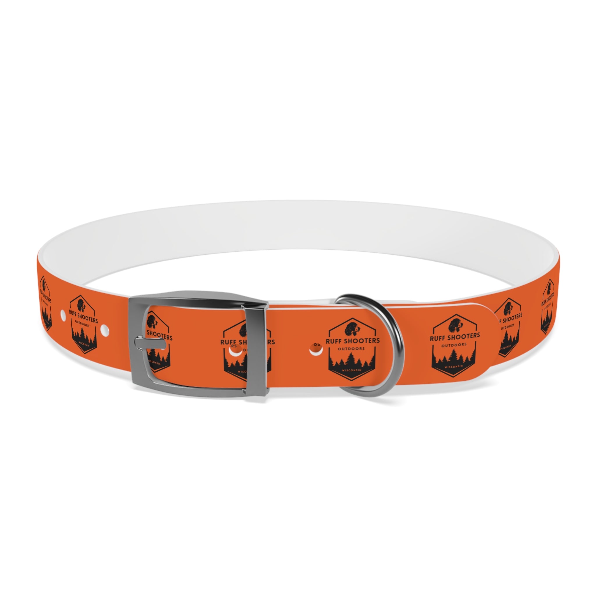 Ruff Shooters Logo Dog Collar — Orange Outdoor Adventure Pet Collar