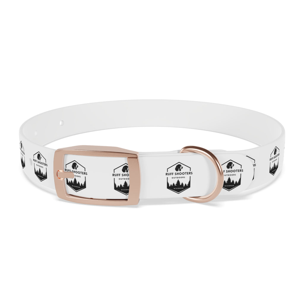 Ruff Shooters Logo Dog Collar — White Outdoor Adventure Pet Collar