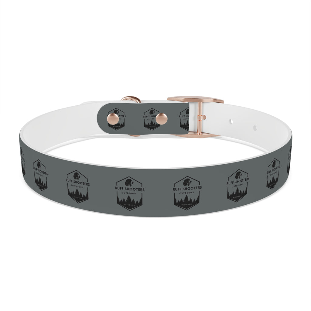 Ruff Shooters Logo Dog Collar — Grey Outdoor Adventure Pet Collar