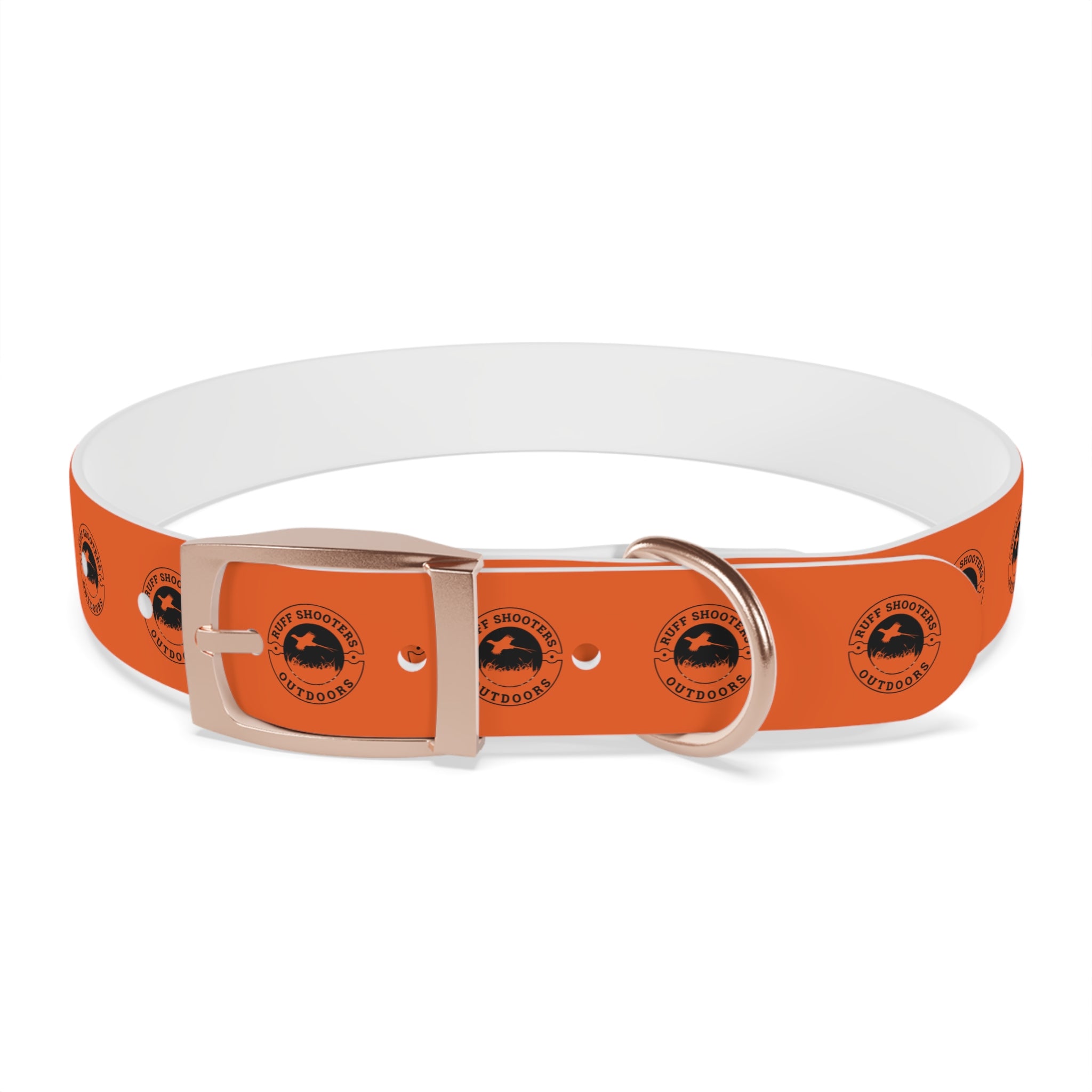 Ruff Shooters Pheasant Logo Dog Collar — Orange Outdoor Adventure Pet Collar