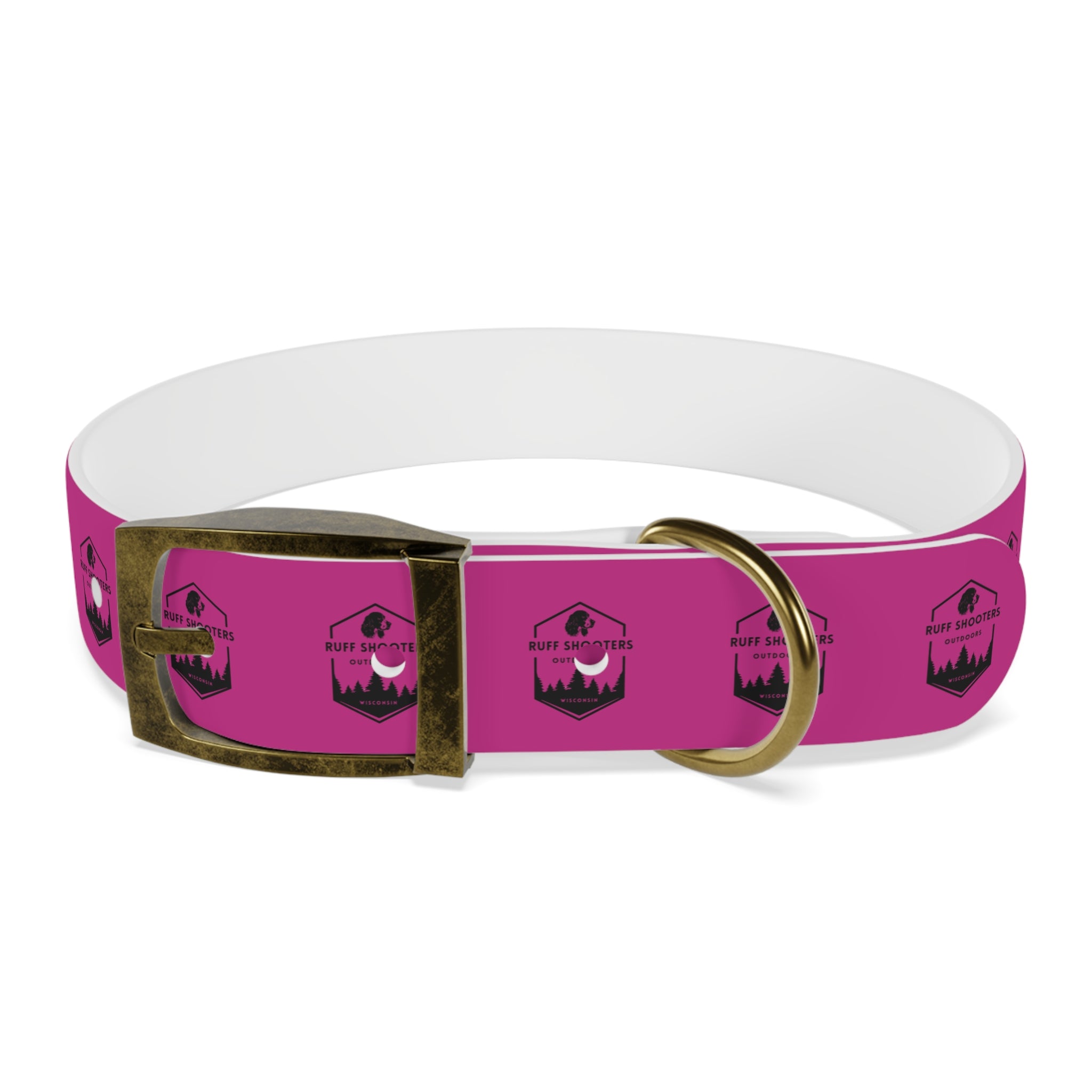 Ruff Shooters Logo Dog Collar — Pink Outdoor Adventure Pet Collar