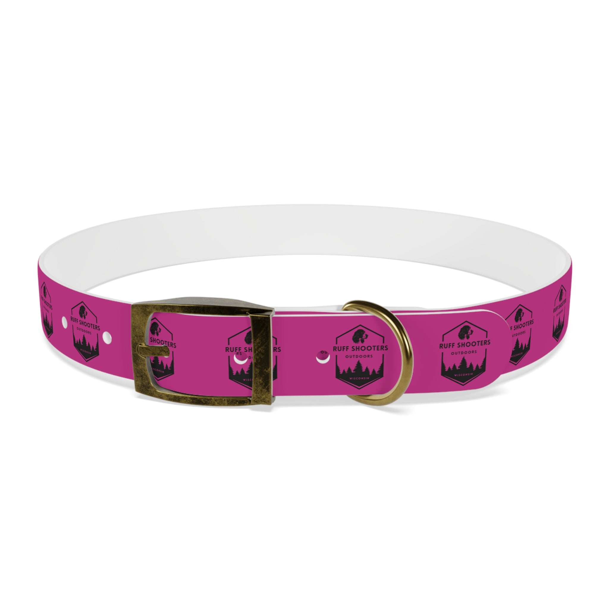 Ruff Shooters Logo Dog Collar — Pink Outdoor Adventure Pet Collar