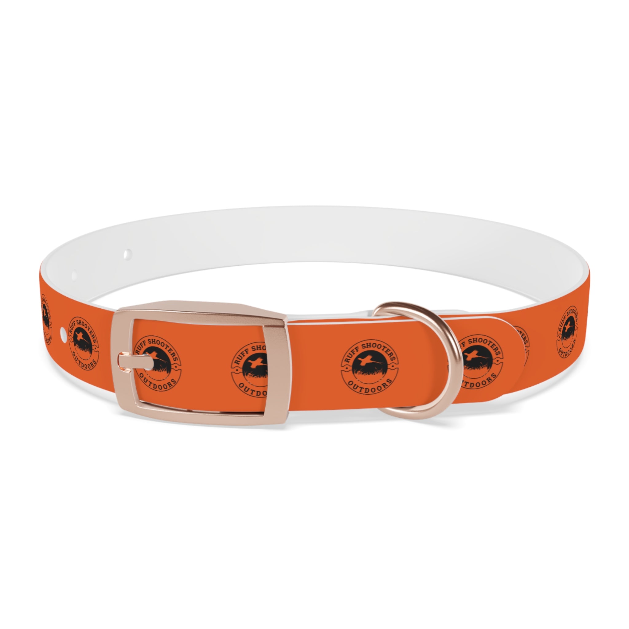 Ruff Shooters Pheasant Logo Dog Collar — Orange Outdoor Adventure Pet Collar