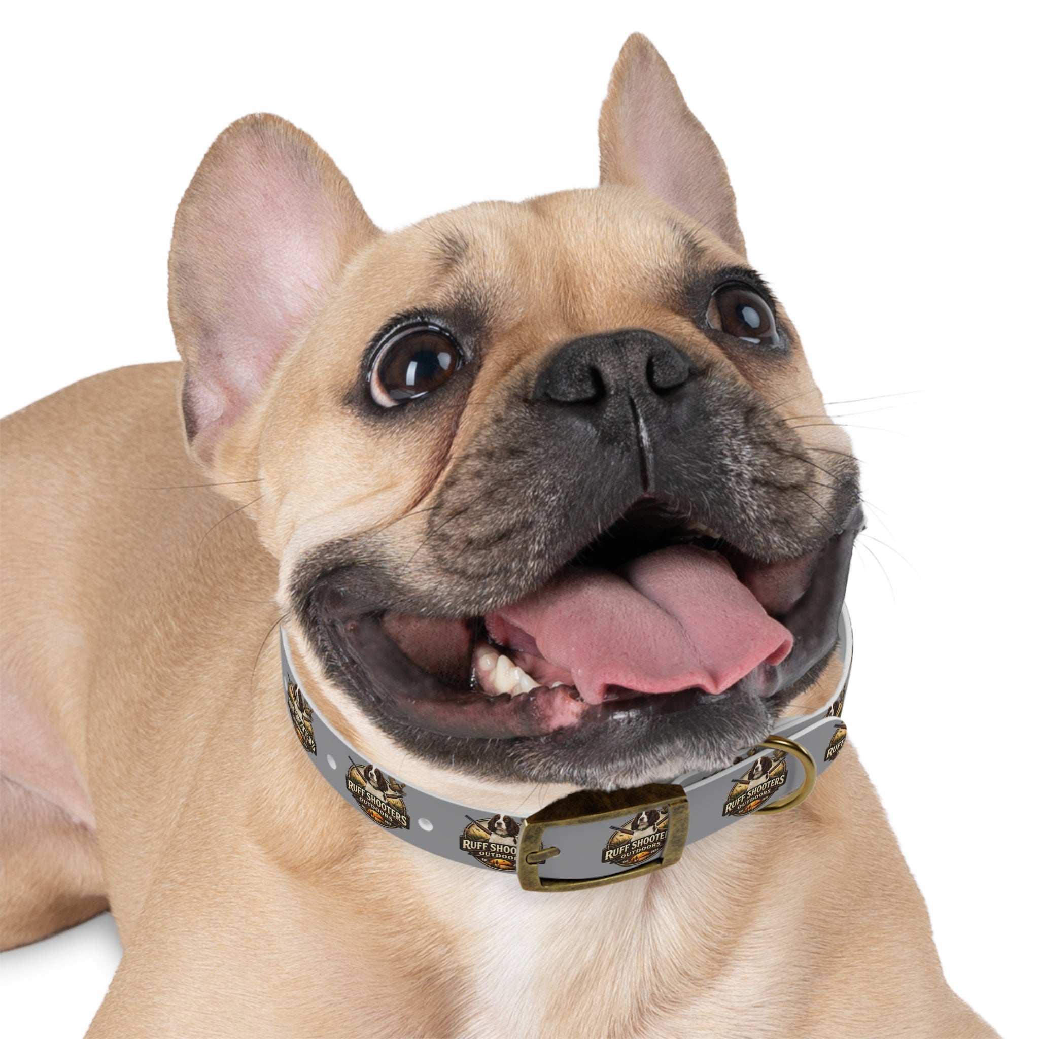 Ruff Shooters Grouse Logo Dog Collar —Grey Outdoor Adventure Pet Collar