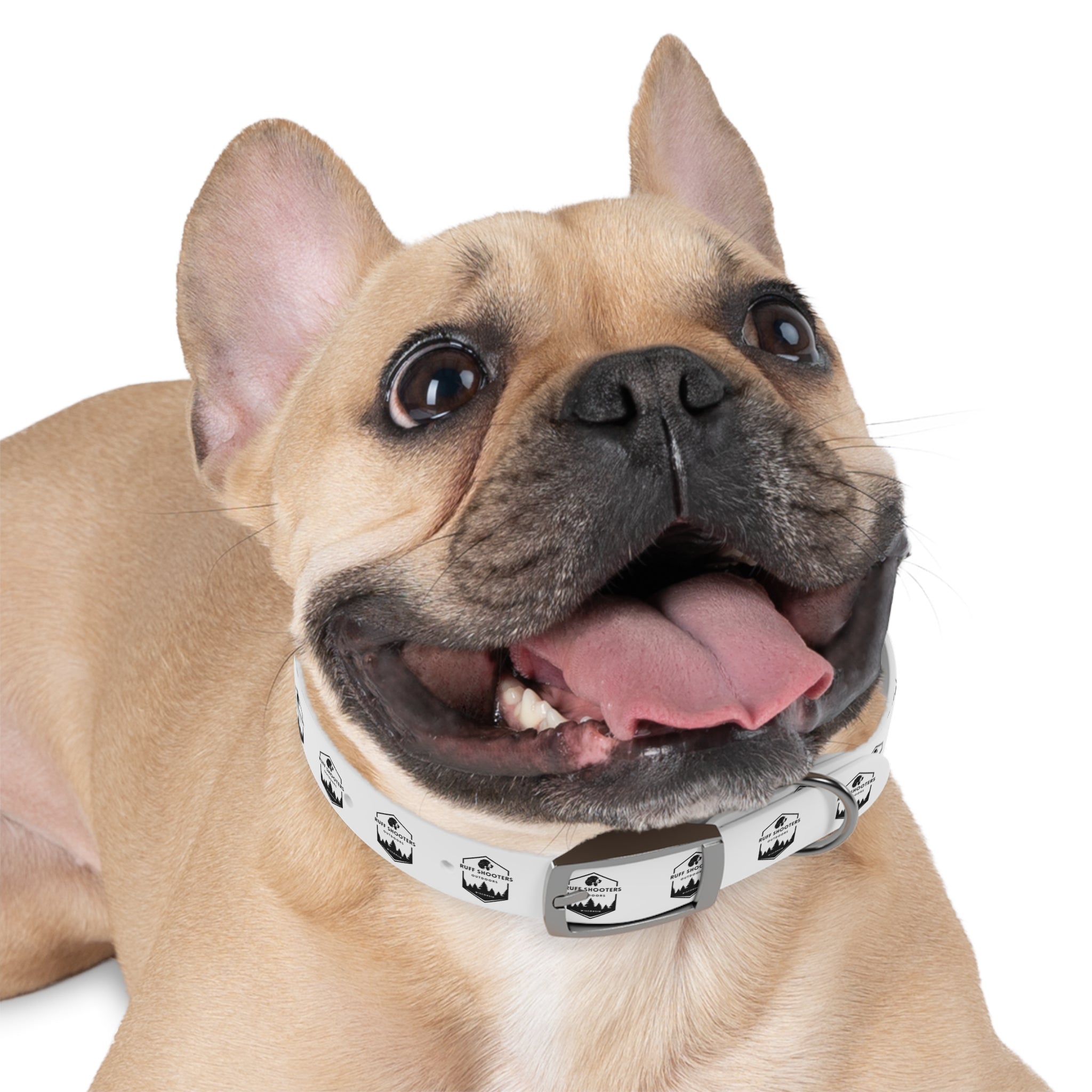 Ruff Shooters Logo Dog Collar — White Outdoor Adventure Pet Collar