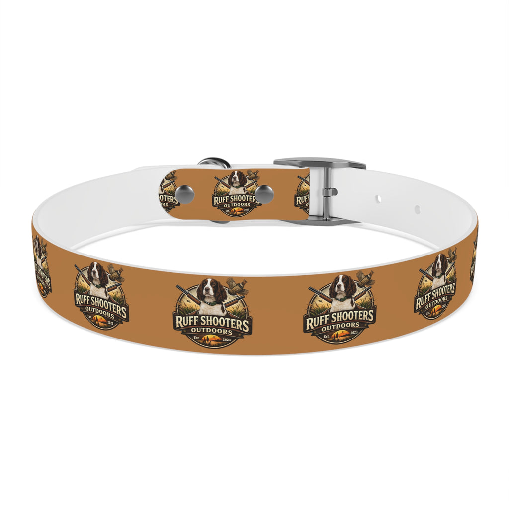 Ruff Shooters Grouse Logo Dog Collar —Tan Outdoor Adventure Pet Collar