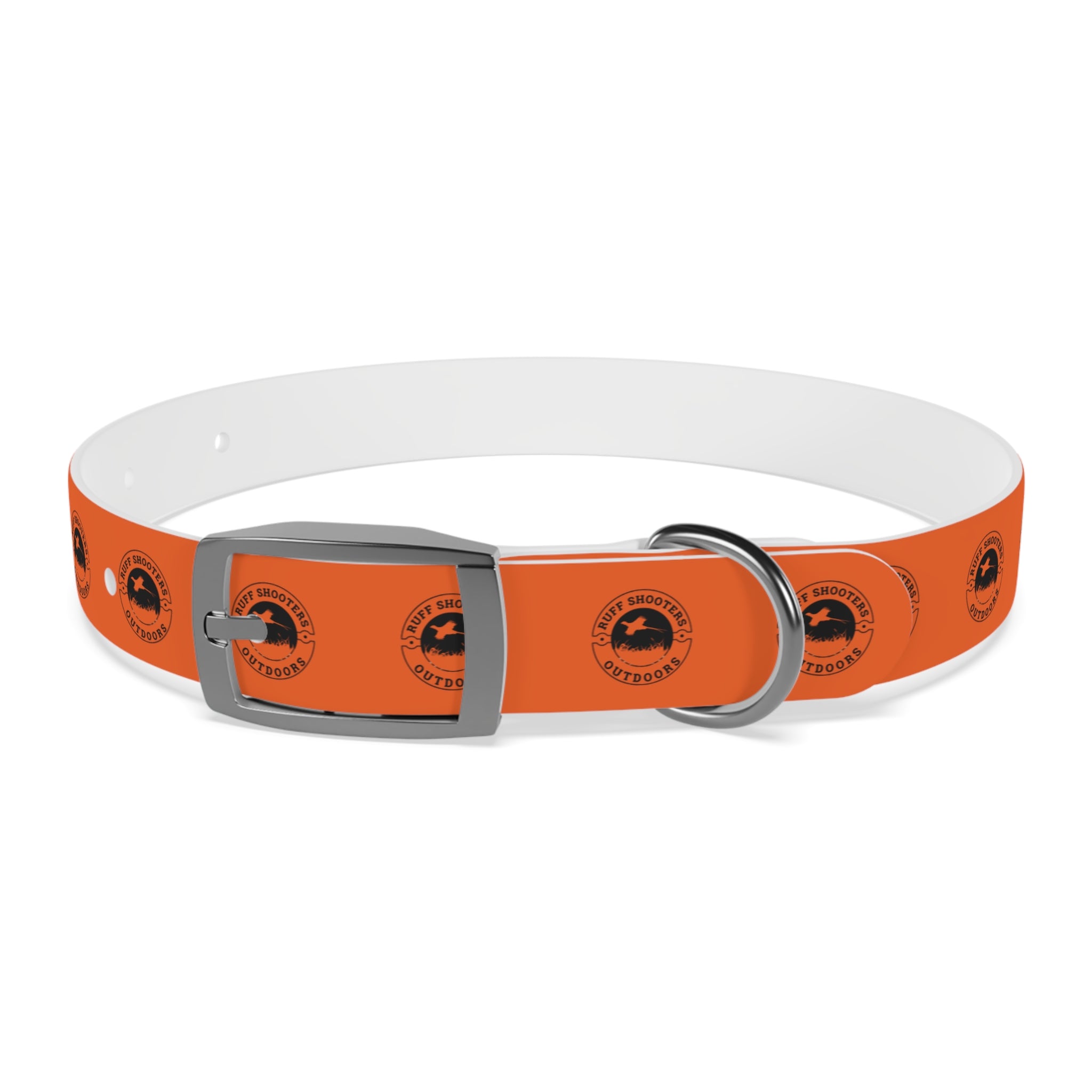 Ruff Shooters Pheasant Logo Dog Collar — Orange Outdoor Adventure Pet Collar