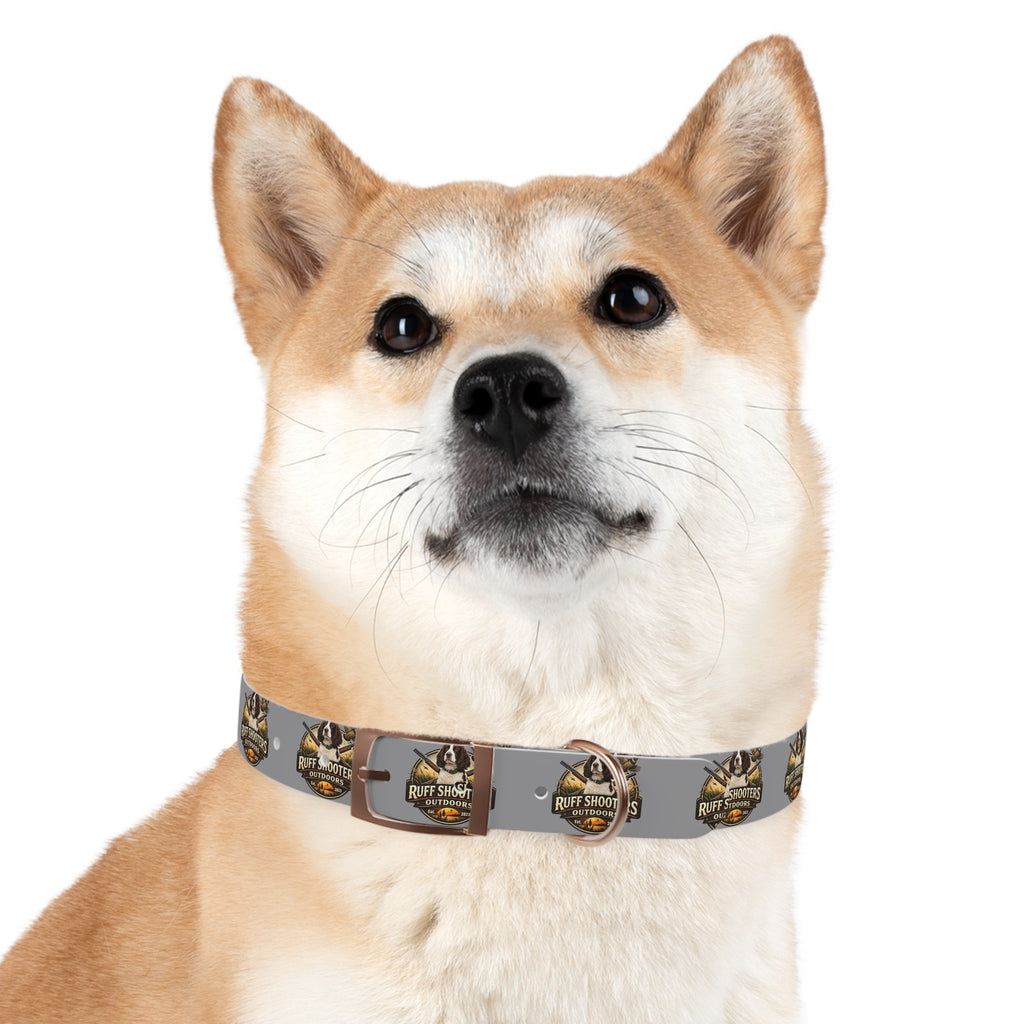 Ruff Shooters Grouse Logo Dog Collar —Grey Outdoor Adventure Pet Collar