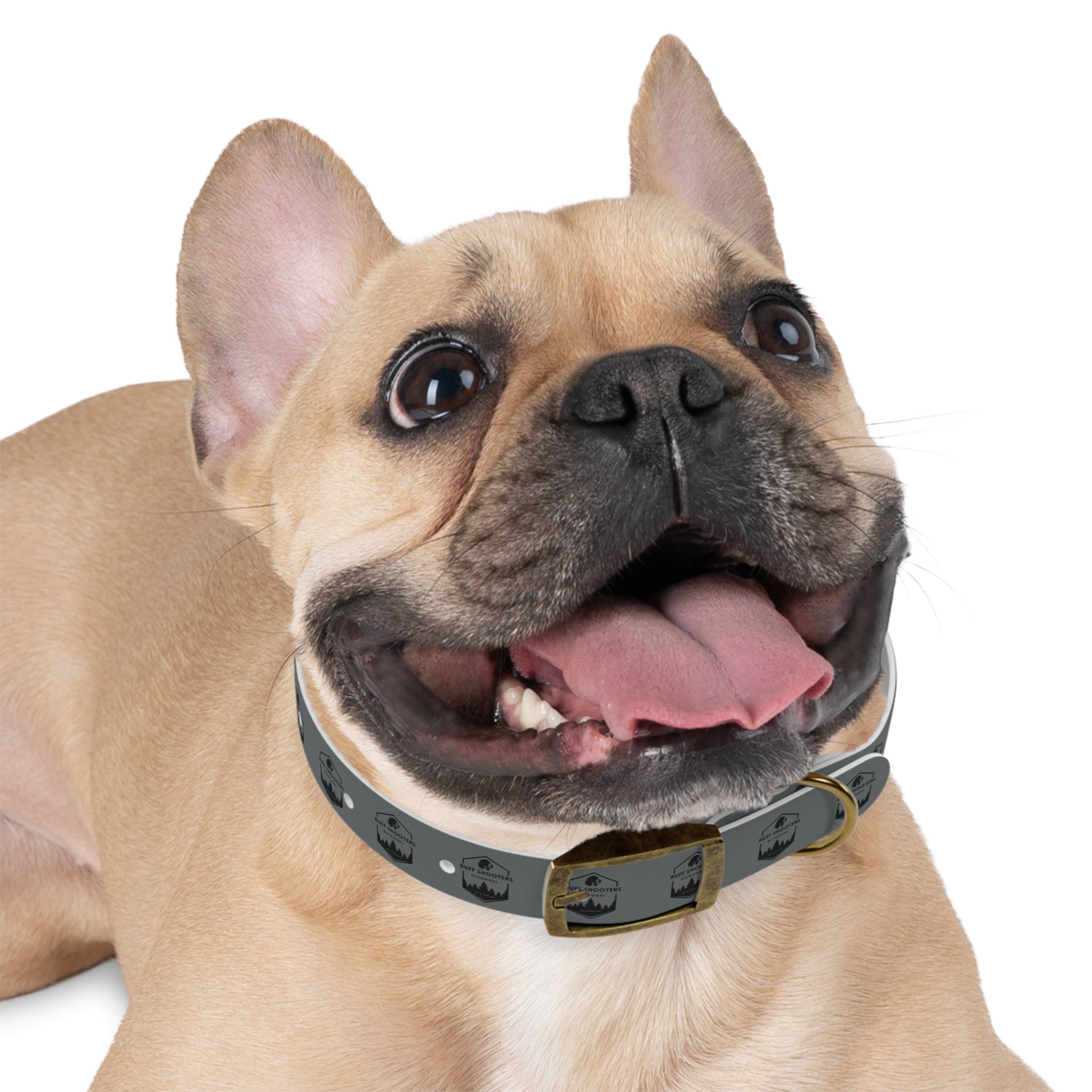 Ruff Shooters Logo Dog Collar — Grey Outdoor Adventure Pet Collar