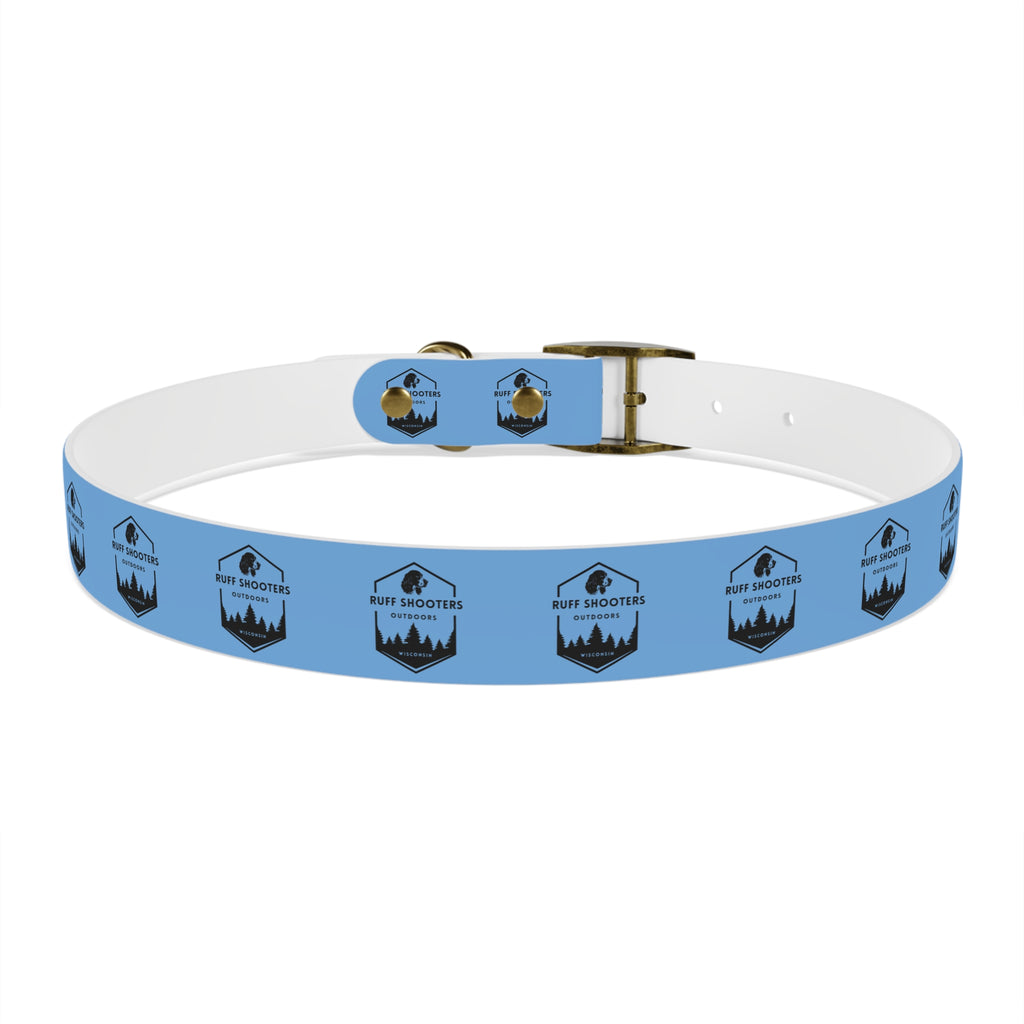 Ruff Shooters Logo Dog Collar — Light Blue Outdoor Adventure Pet Collar