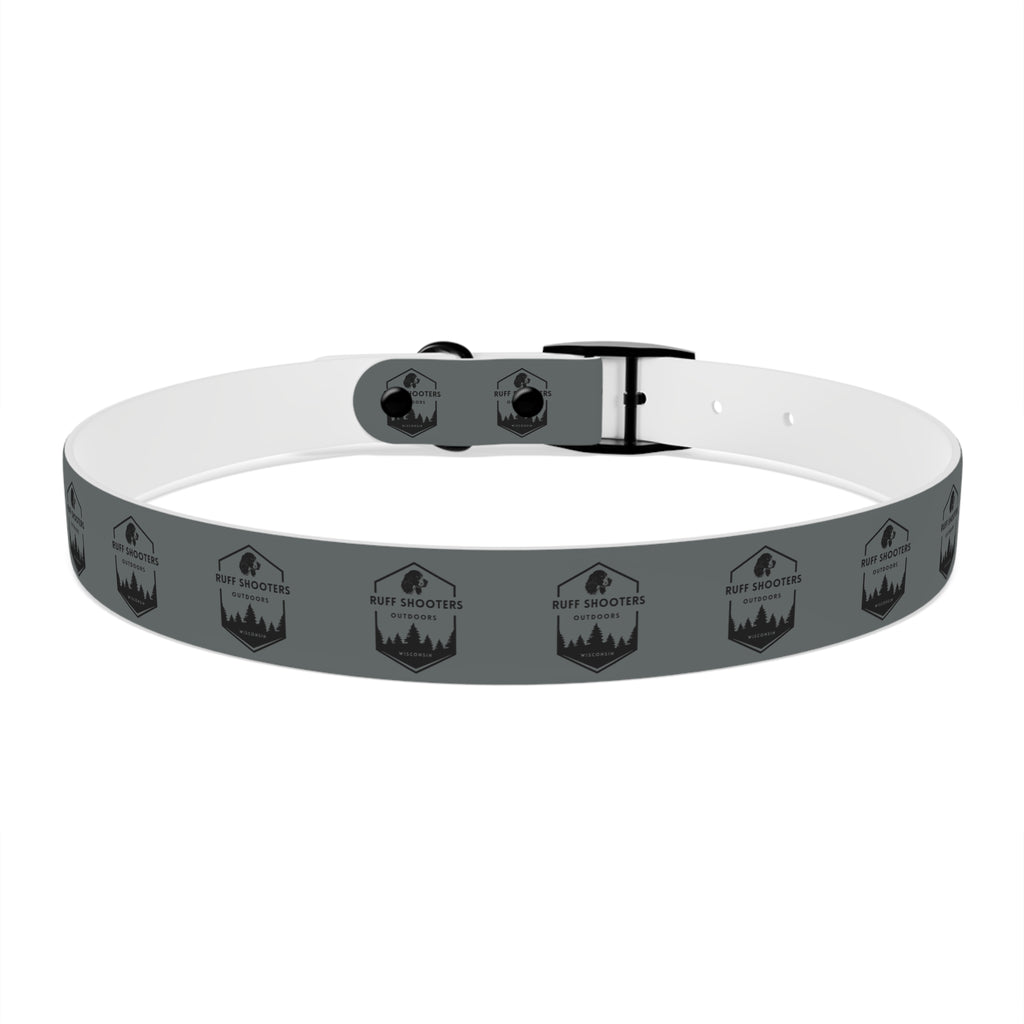 Ruff Shooters Logo Dog Collar — Grey Outdoor Adventure Pet Collar