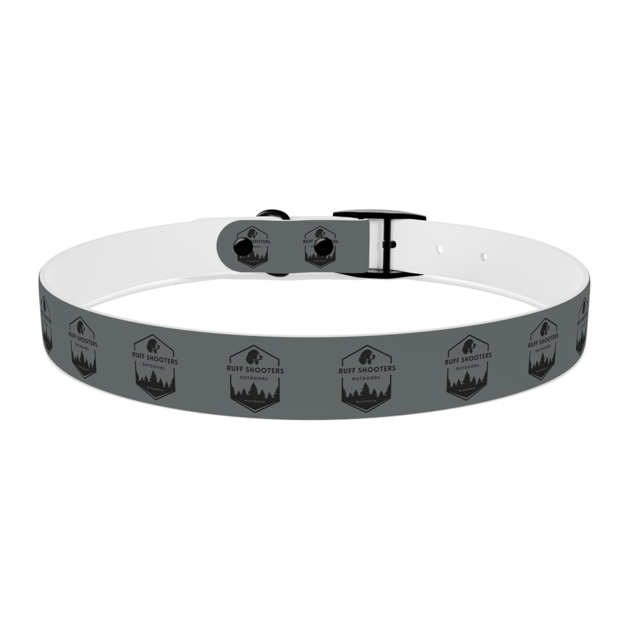Ruff Shooters Logo Dog Collar — Grey Outdoor Adventure Pet Collar