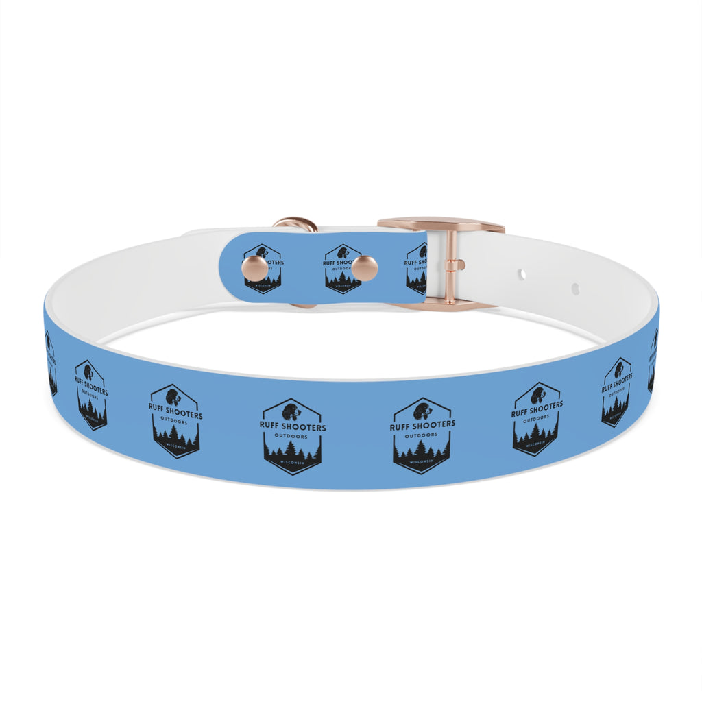 Ruff Shooters Logo Dog Collar — Light Blue Outdoor Adventure Pet Collar