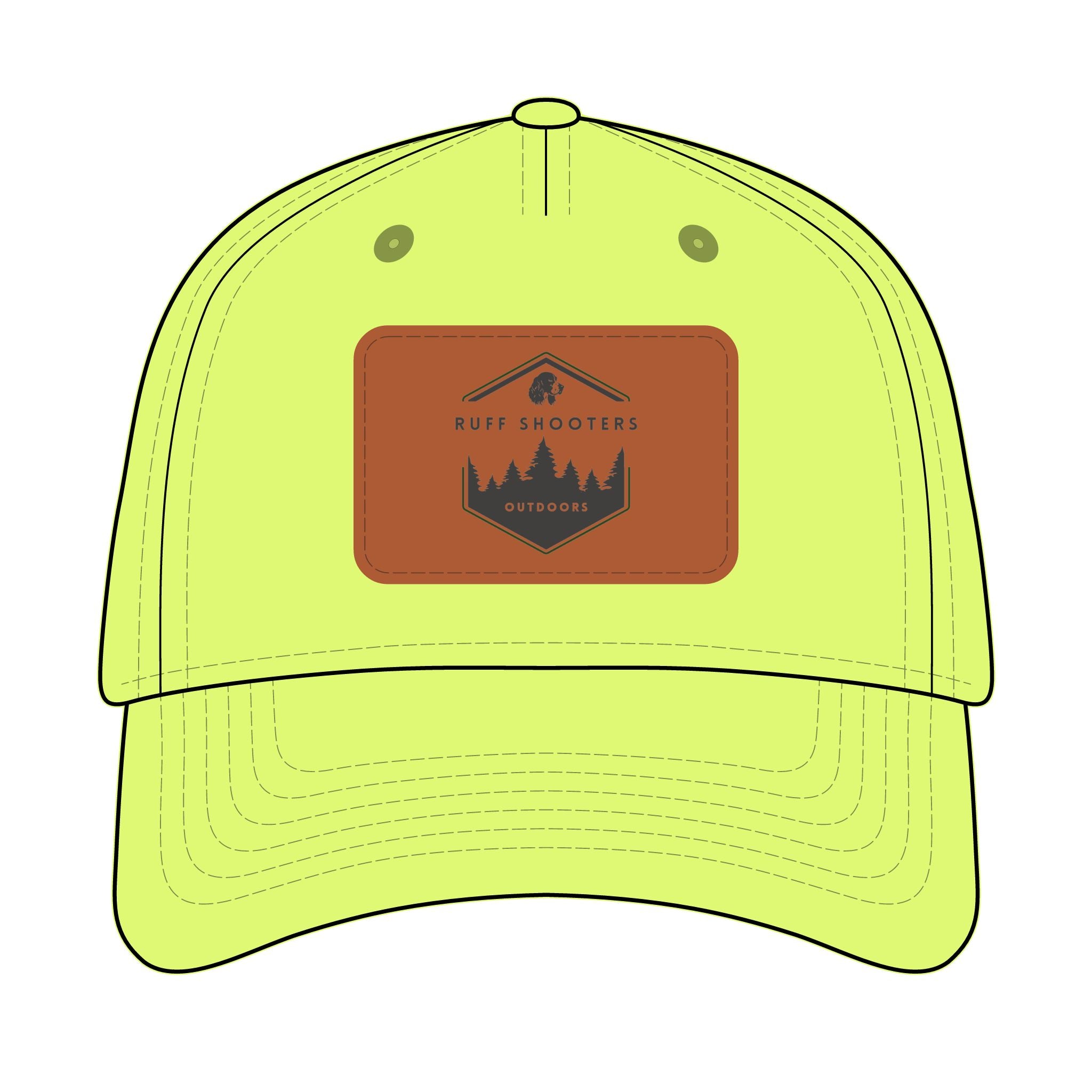 Mid Profile Baseball Cap with Leather Patch (Rectangle)