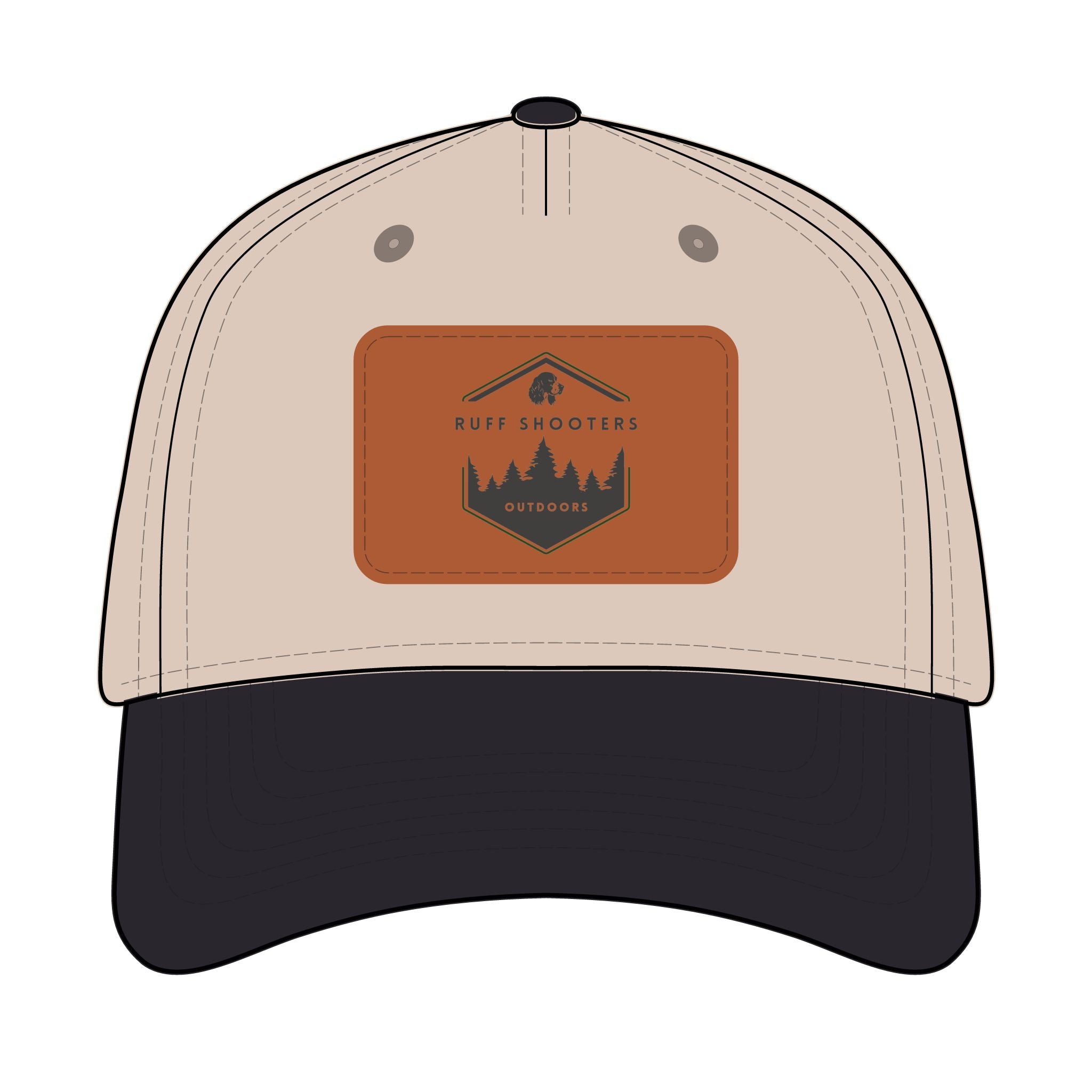 Mid Profile Baseball Cap with Leather Patch (Rectangle)