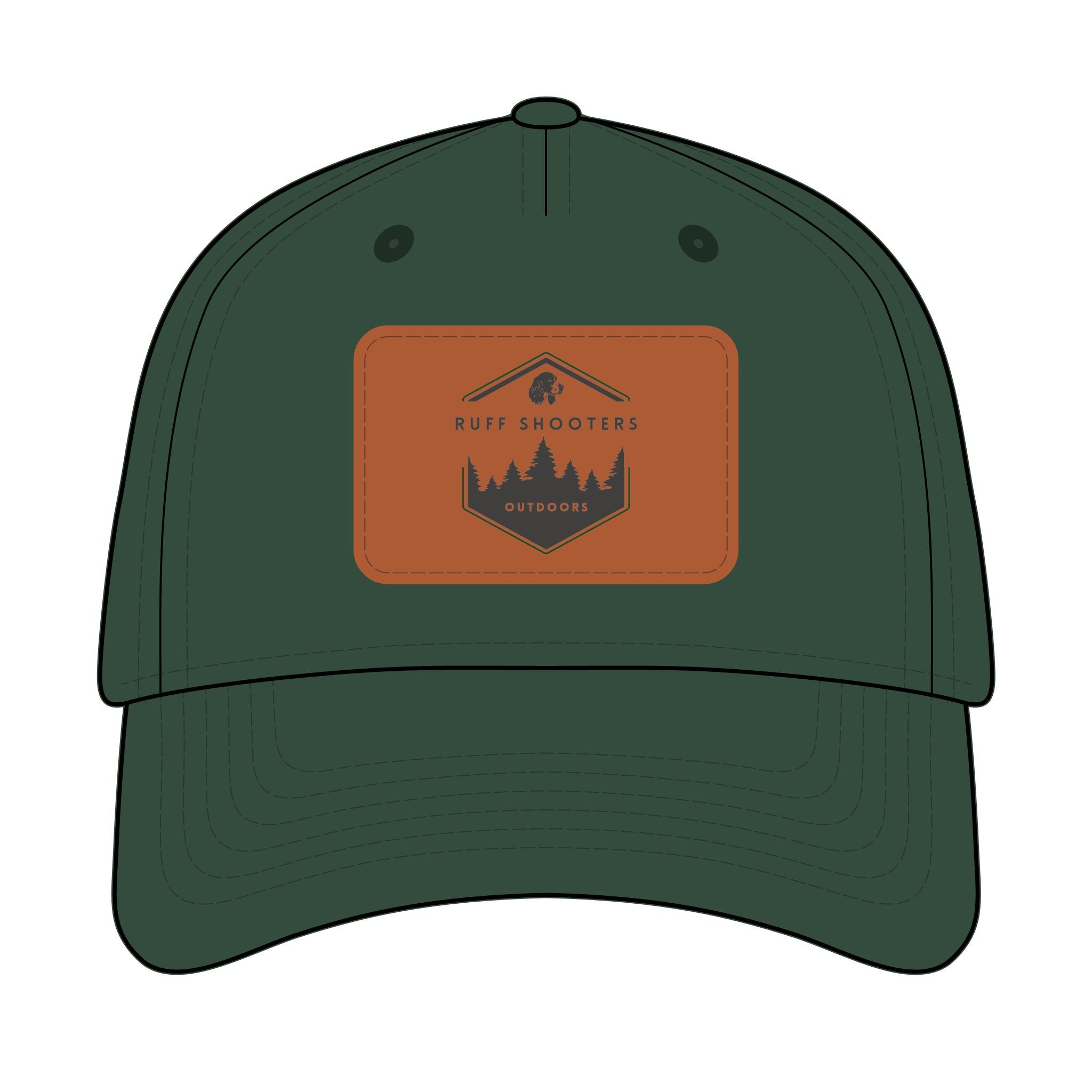 Mid Profile Baseball Cap with Leather Patch (Rectangle)