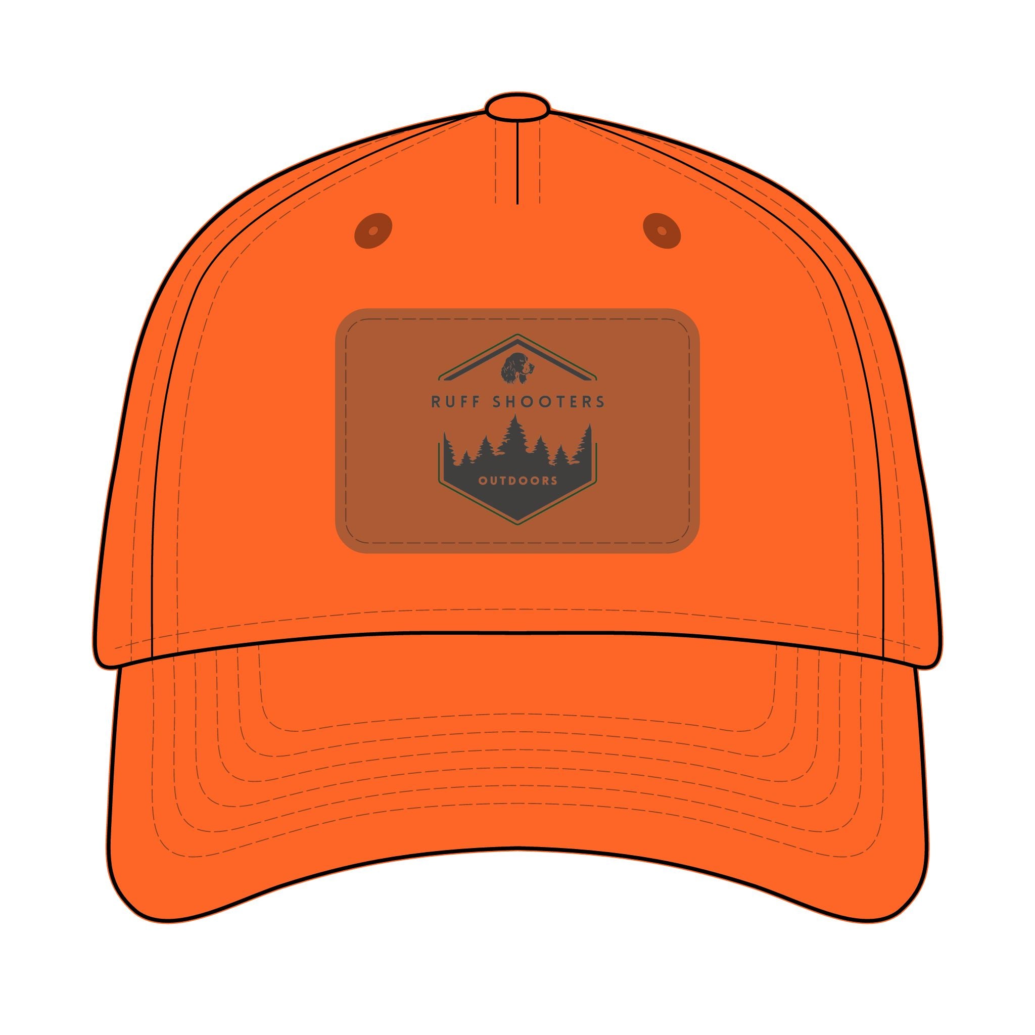 Mid Profile Baseball Cap with Leather Patch (Rectangle)