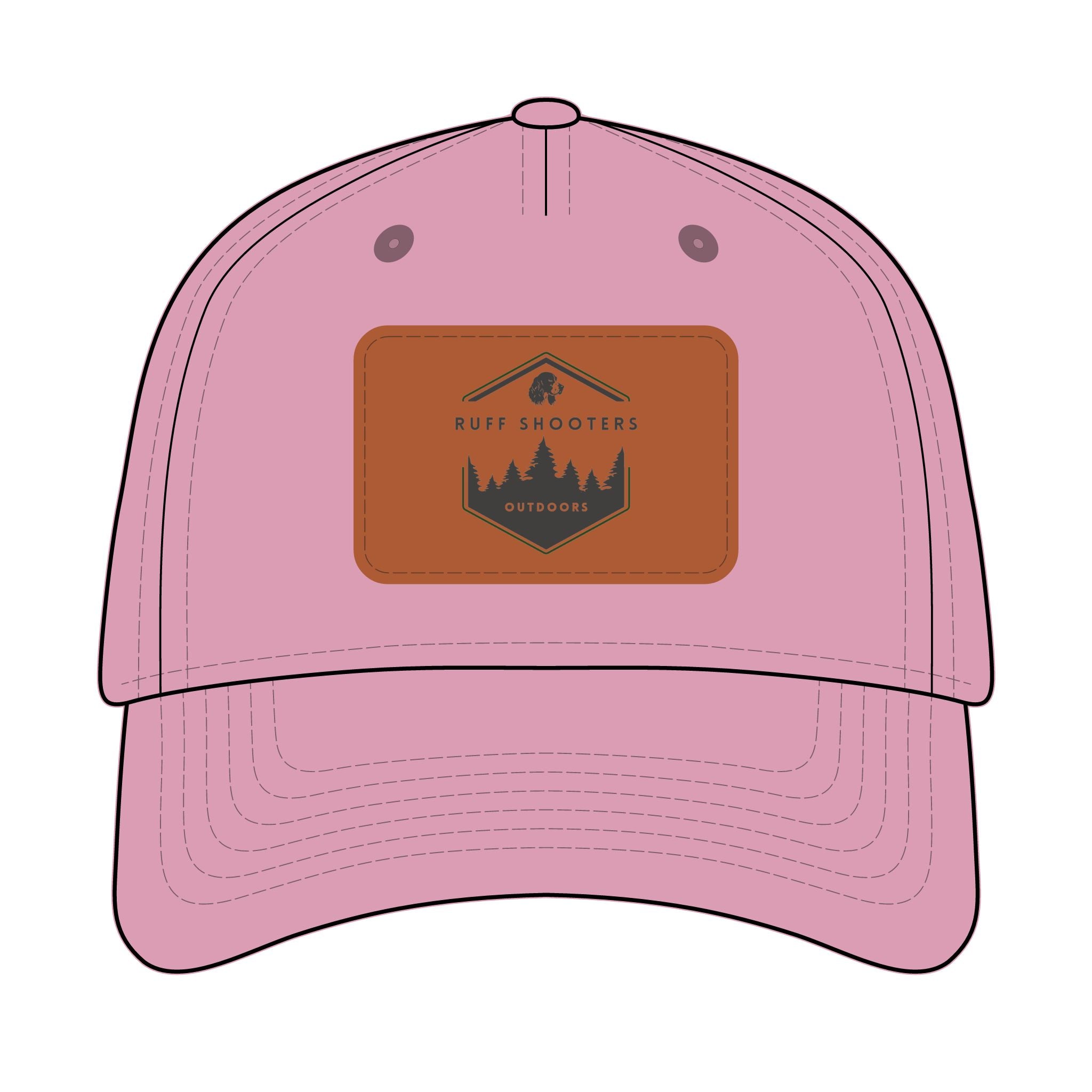 Mid Profile Baseball Cap with Leather Patch (Rectangle)