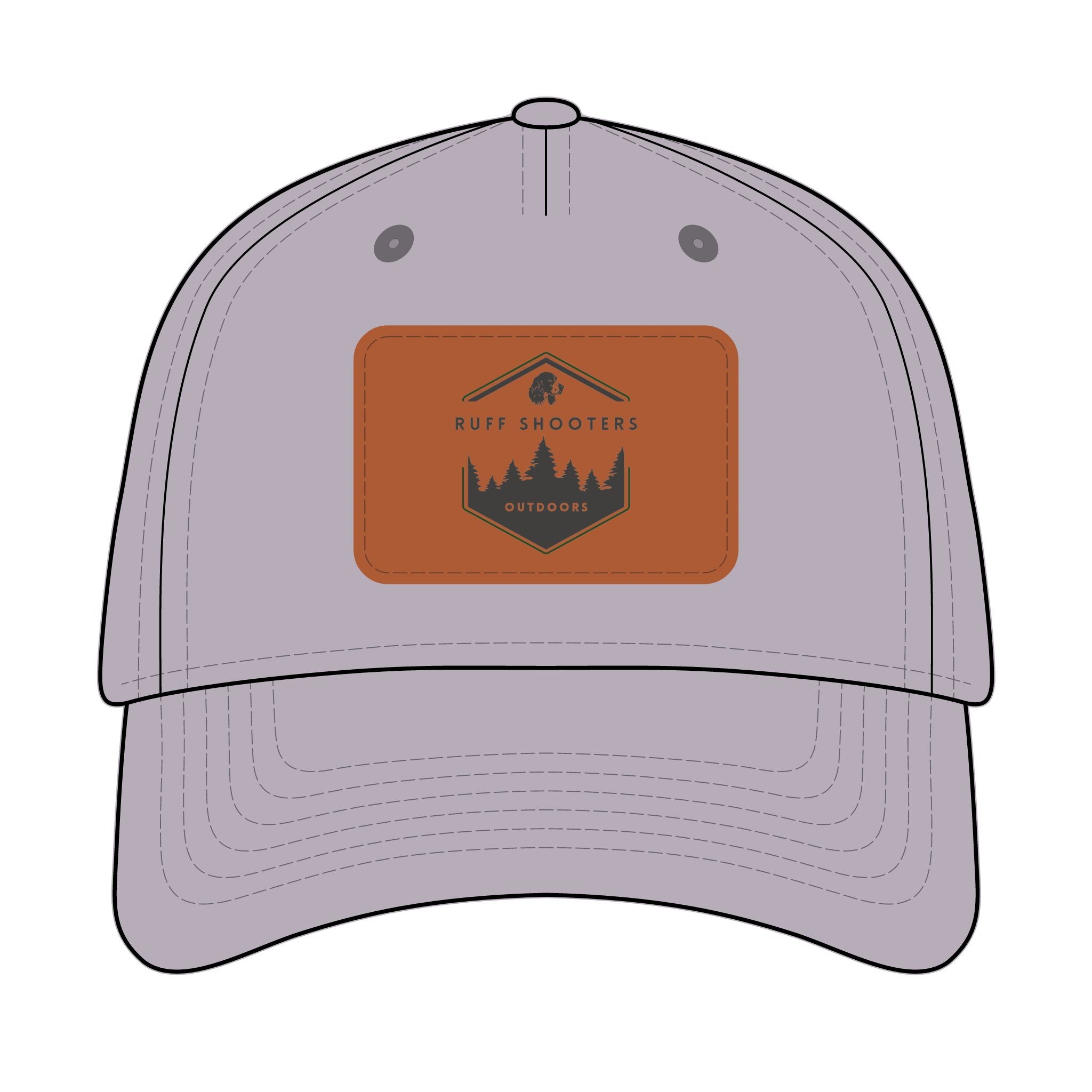 Mid Profile Baseball Cap with Leather Patch (Rectangle)