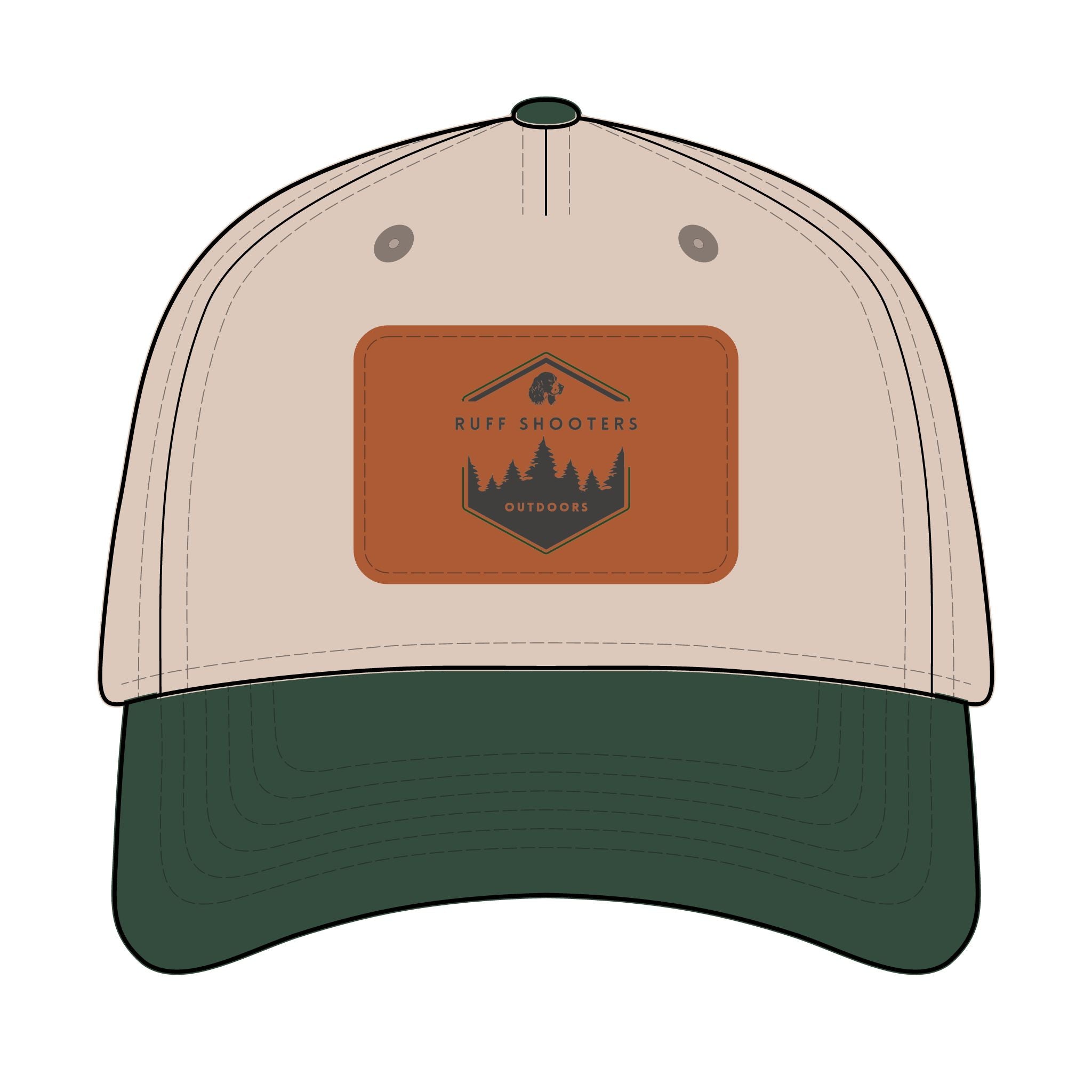 Mid Profile Baseball Cap with Leather Patch (Rectangle)