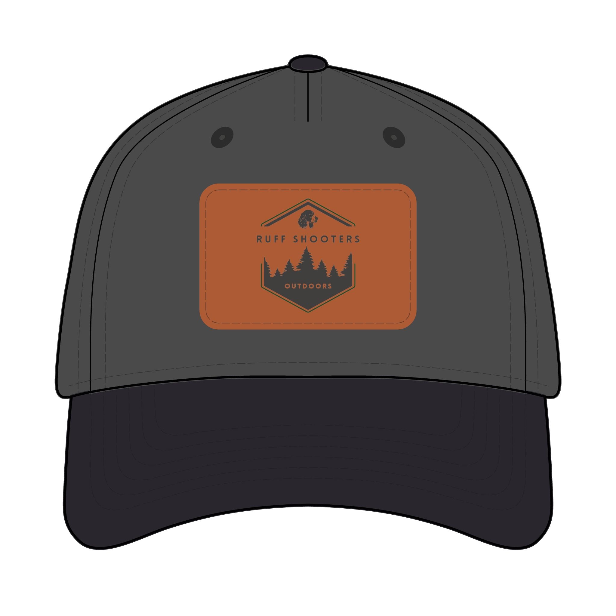 Mid Profile Baseball Cap with Leather Patch (Rectangle)