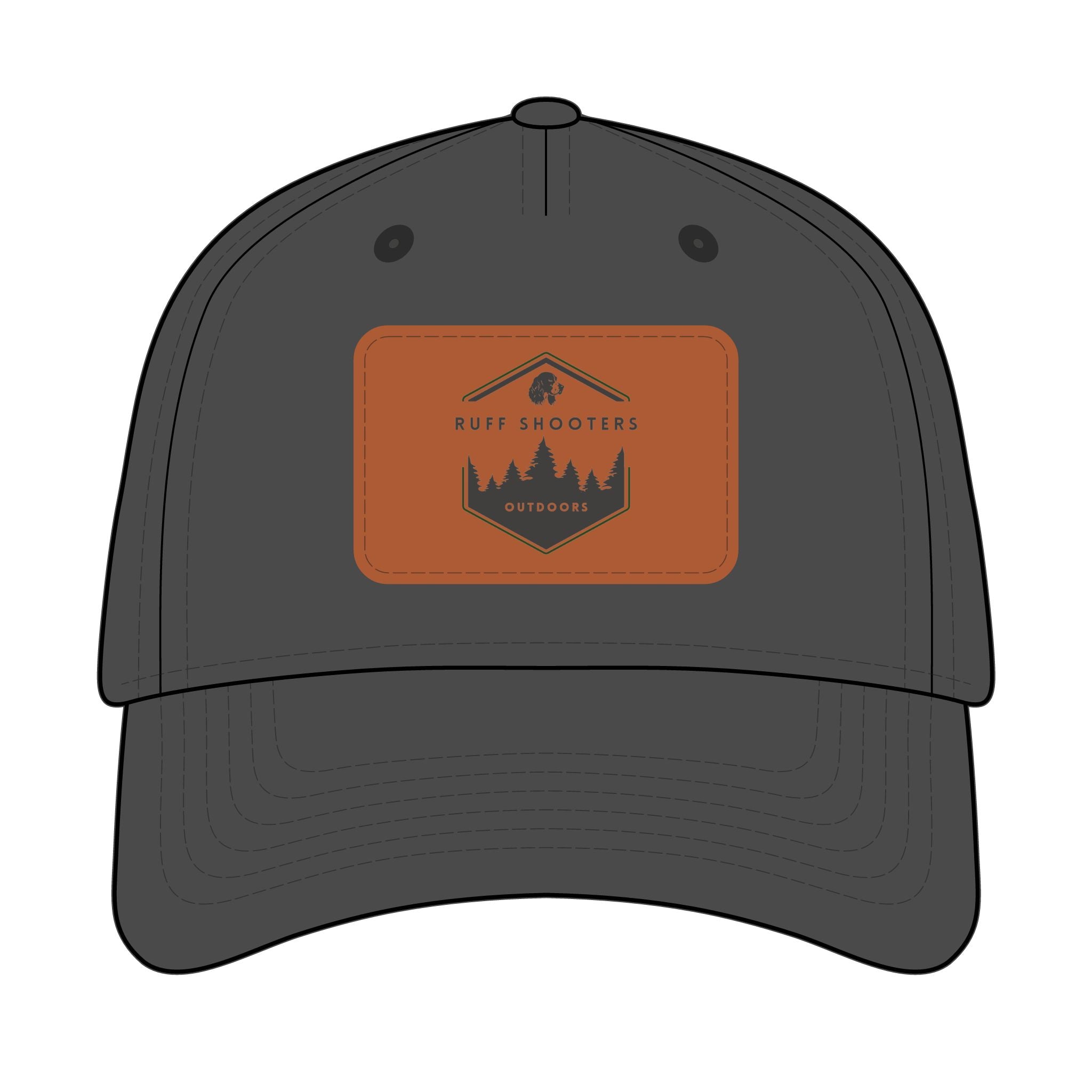 Mid Profile Baseball Cap with Leather Patch (Rectangle)