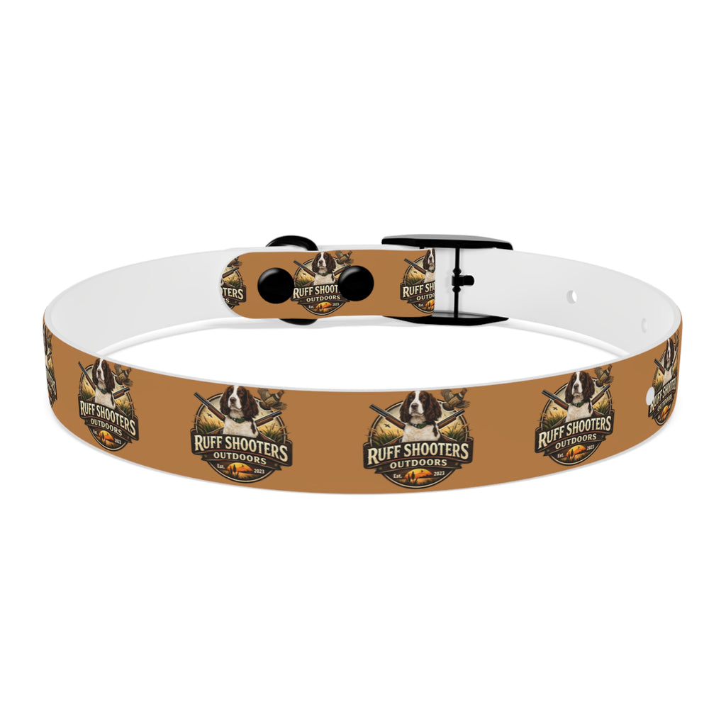 Ruff Shooters Grouse Logo Dog Collar —Tan Outdoor Adventure Pet Collar