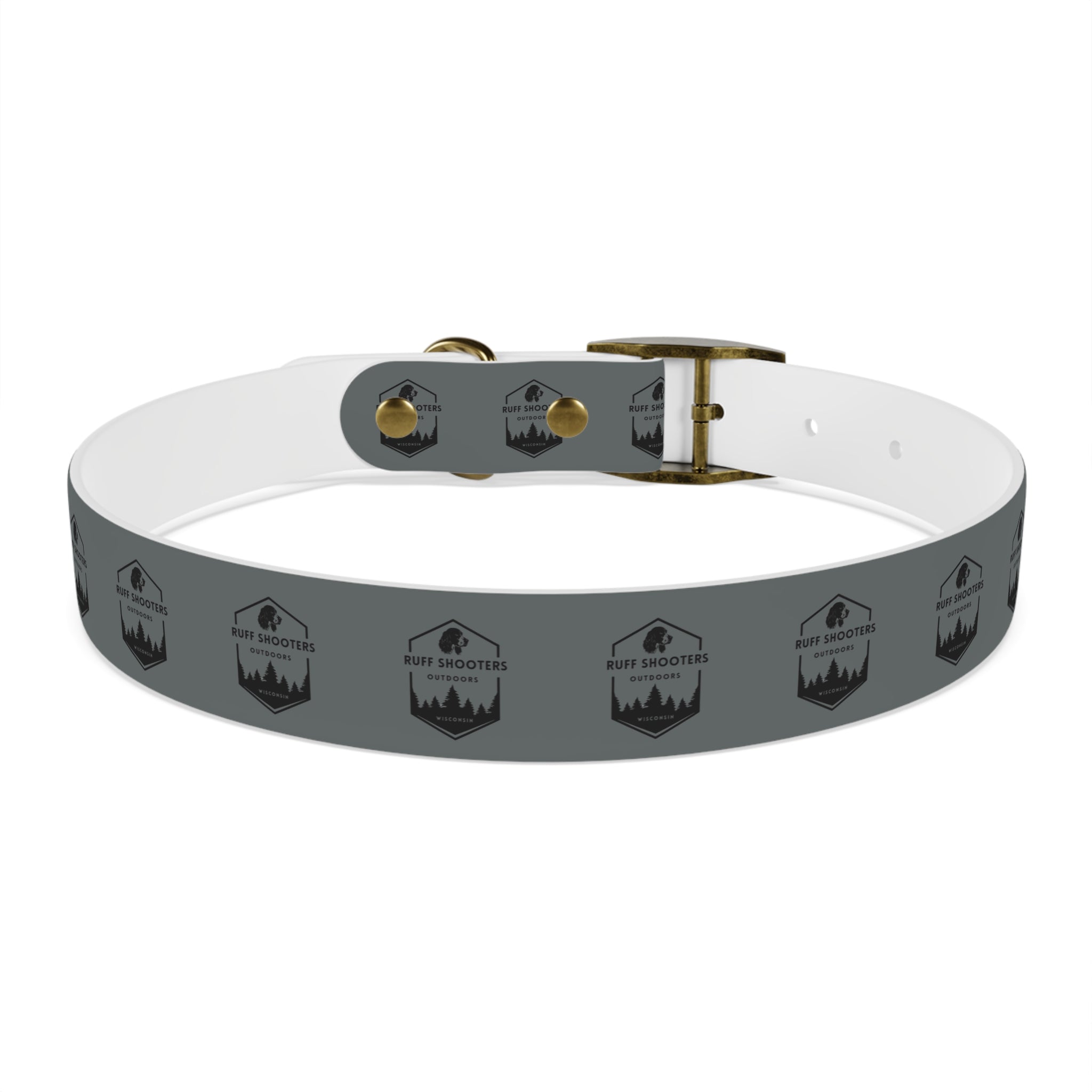 Ruff Shooters Logo Dog Collar — Grey Outdoor Adventure Pet Collar