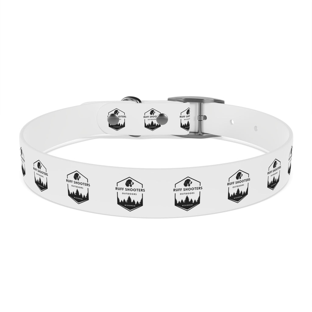 Ruff Shooters Logo Dog Collar — White Outdoor Adventure Pet Collar
