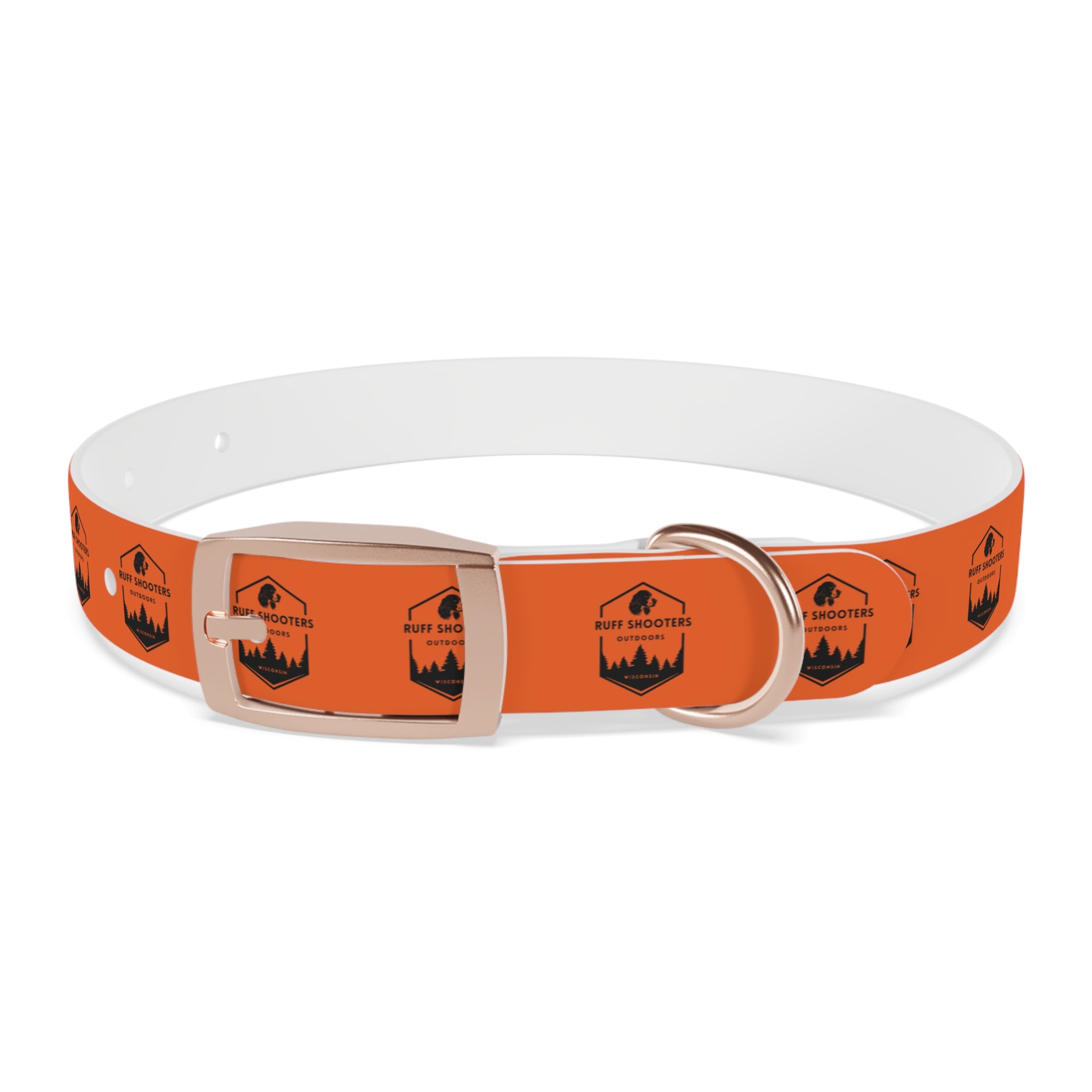 Ruff Shooters Logo Dog Collar — Orange Outdoor Adventure Pet Collar