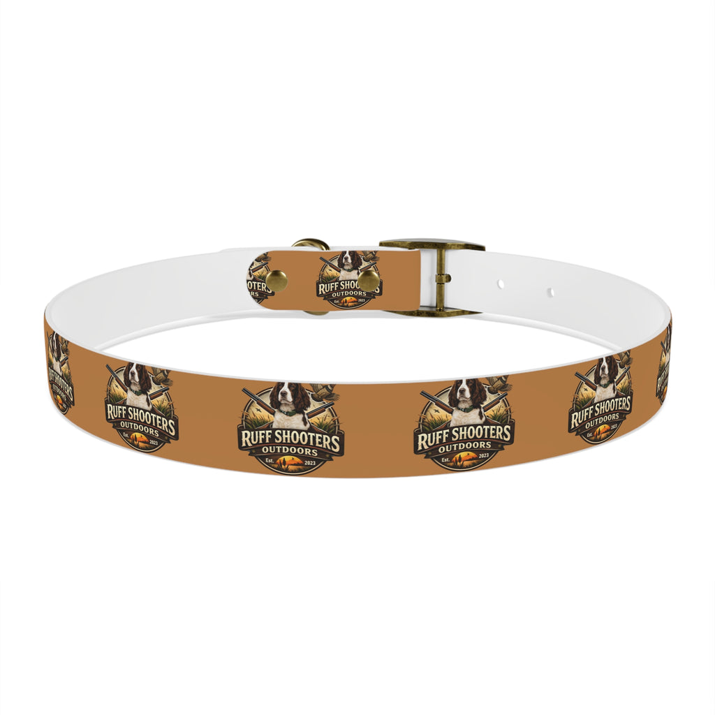 Ruff Shooters Grouse Logo Dog Collar —Tan Outdoor Adventure Pet Collar