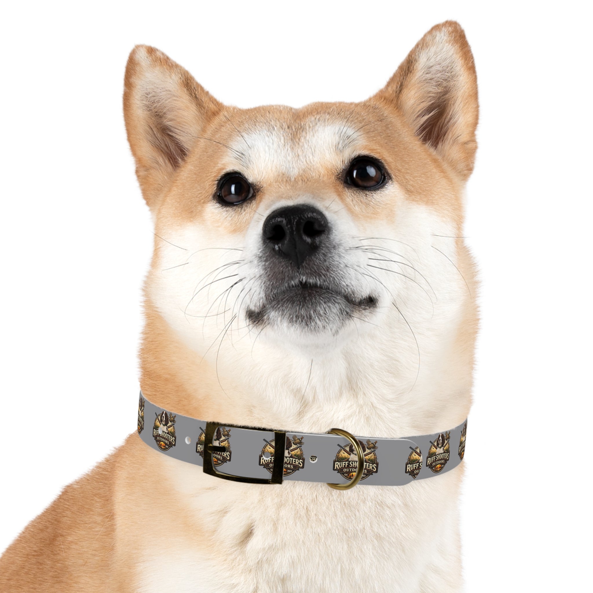 Ruff Shooters Grouse Logo Dog Collar —Grey Outdoor Adventure Pet Collar