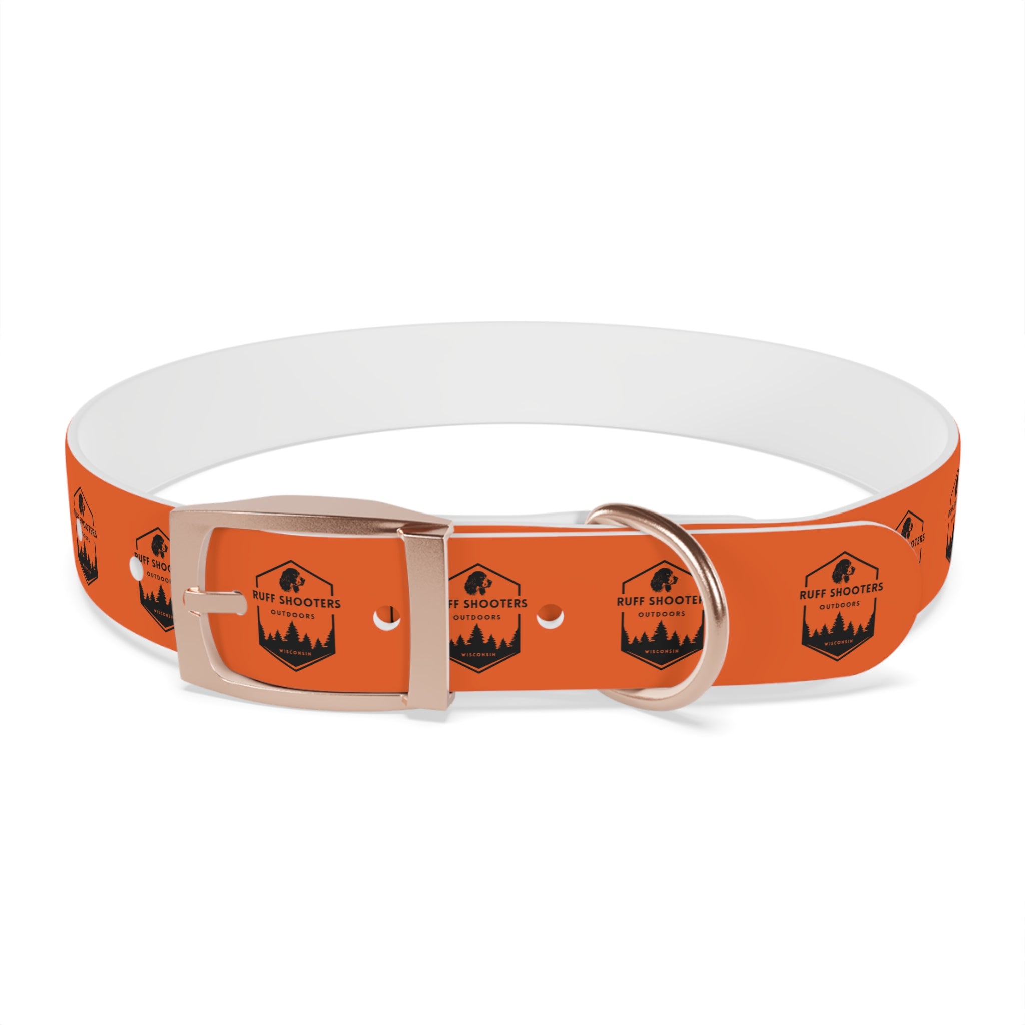 Ruff Shooters Logo Dog Collar — Orange Outdoor Adventure Pet Collar