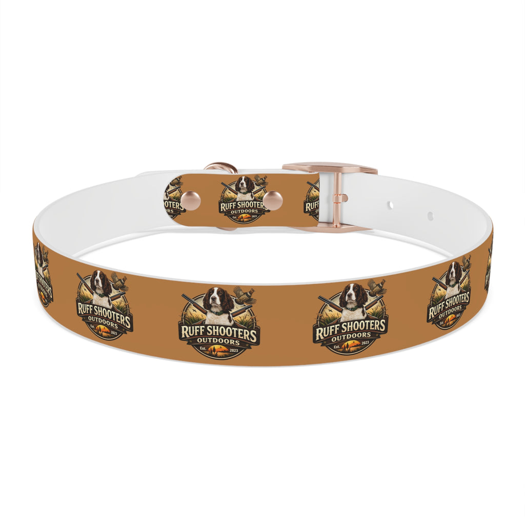 Ruff Shooters Grouse Logo Dog Collar —Tan Outdoor Adventure Pet Collar