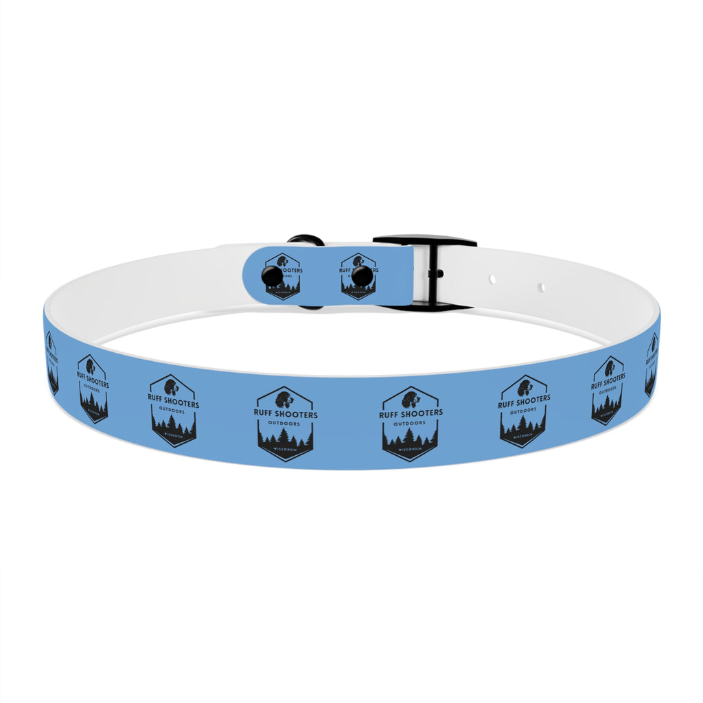 Ruff Shooters Logo Dog Collar — Light Blue Outdoor Adventure Pet Collar