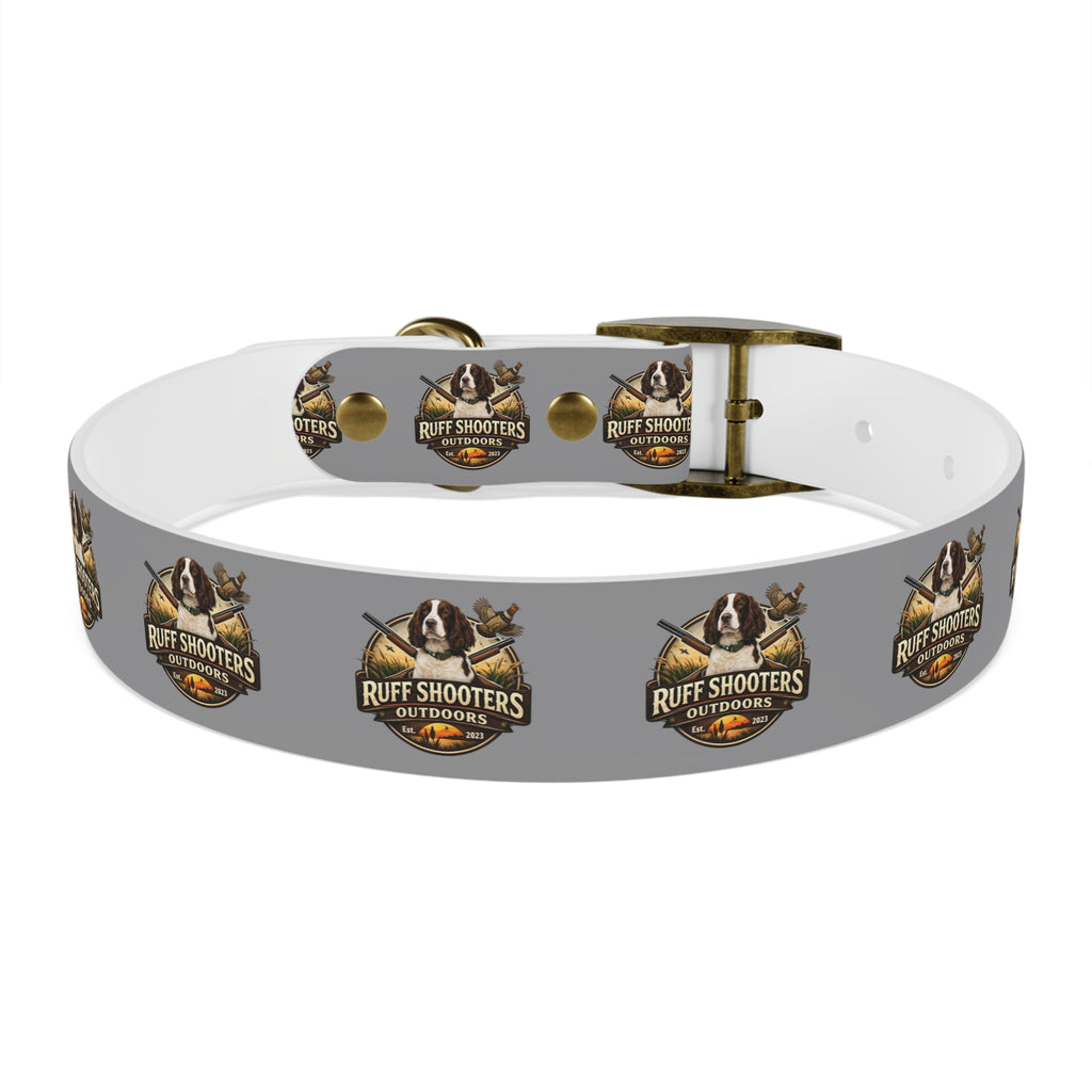 Ruff Shooters Grouse Logo Dog Collar —Grey Outdoor Adventure Pet Collar