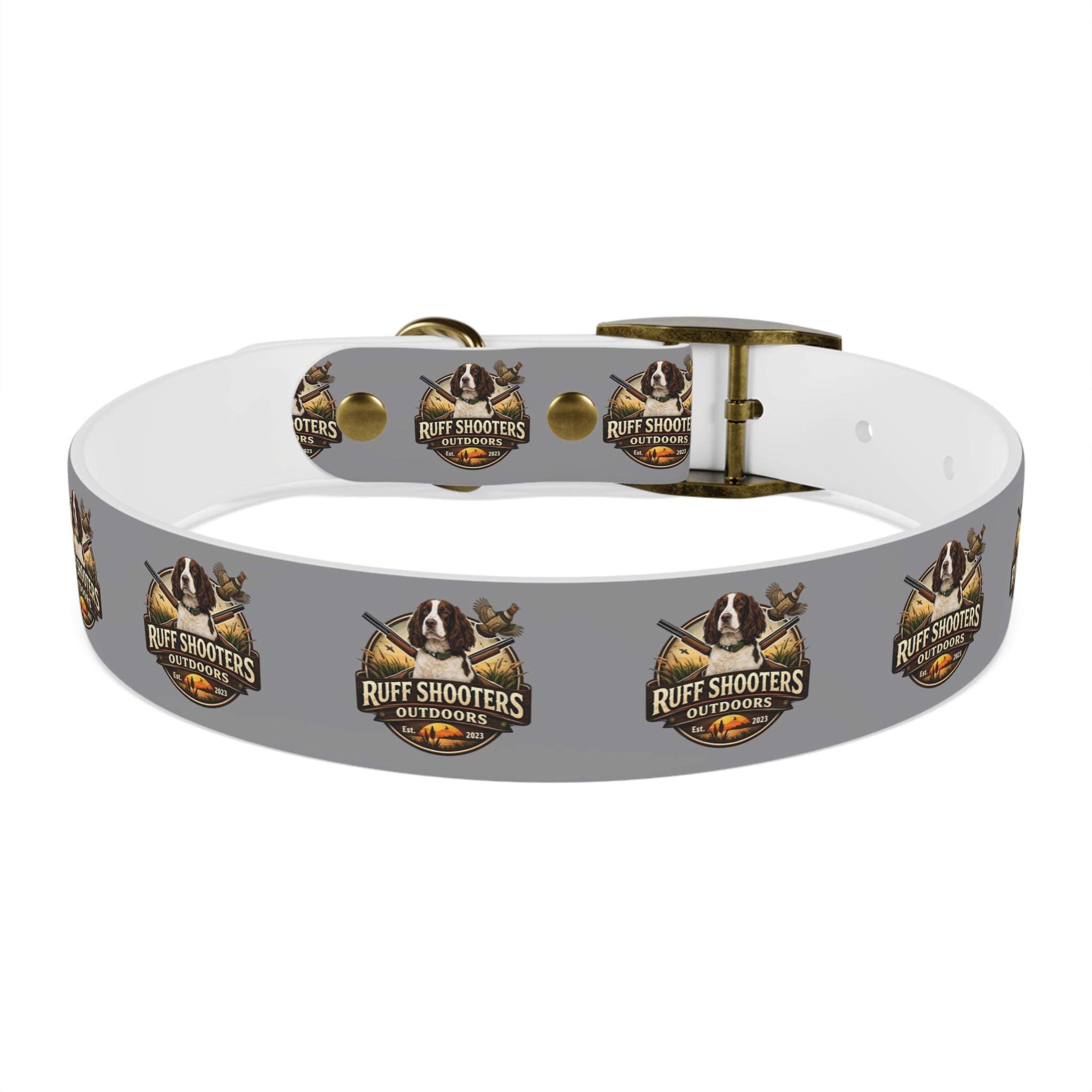 Ruff Shooters Grouse Logo Dog Collar —Grey Outdoor Adventure Pet Collar