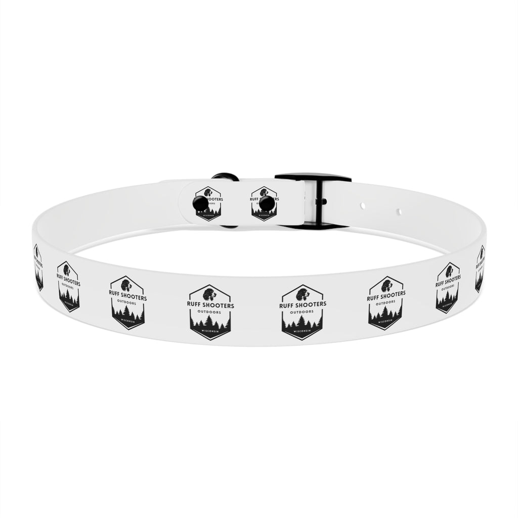 Ruff Shooters Logo Dog Collar — White Outdoor Adventure Pet Collar